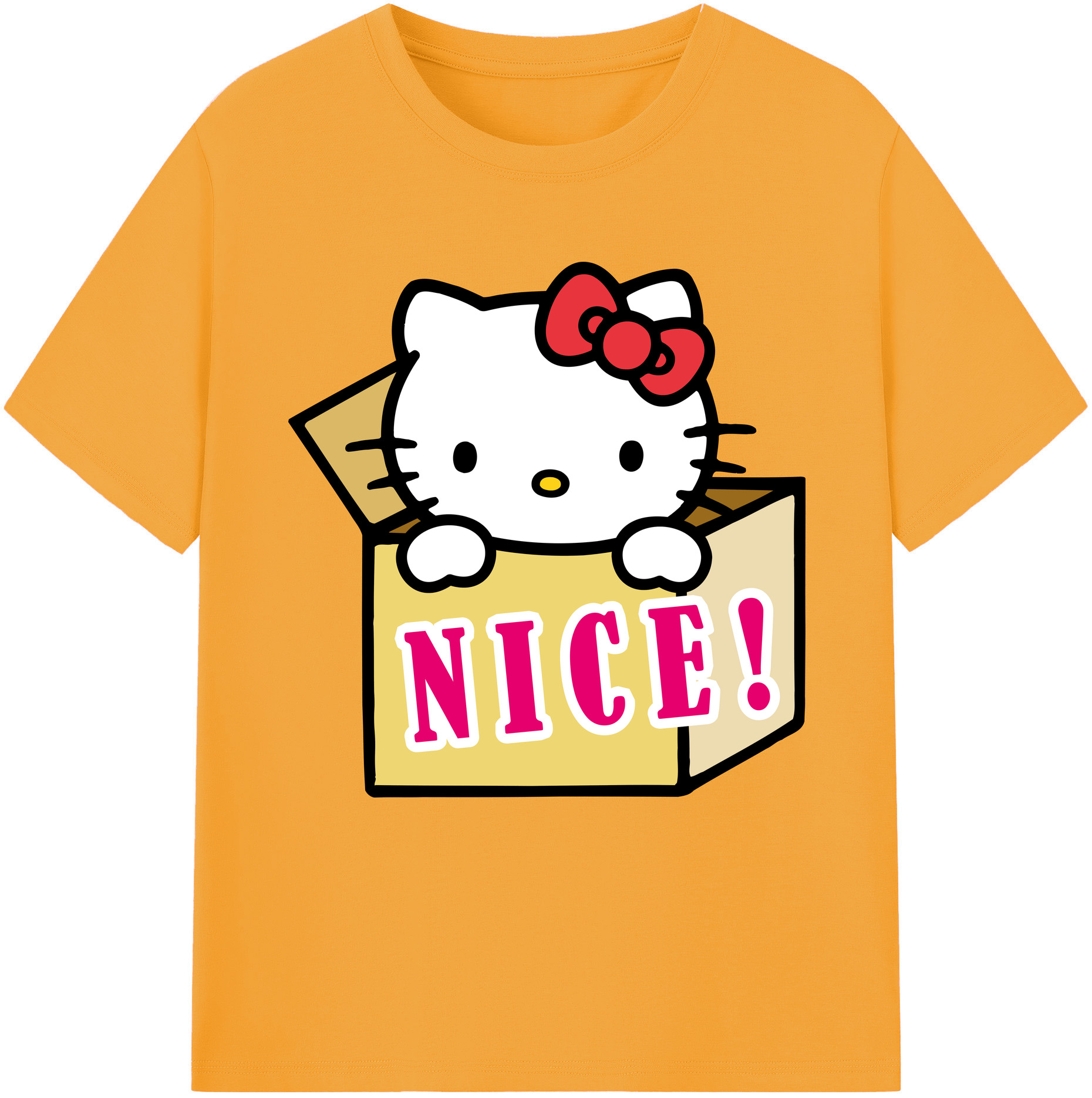 （画像用） Hello Kitty ハローキティ 綿100％半袖Tシャツ（フロントプリント）