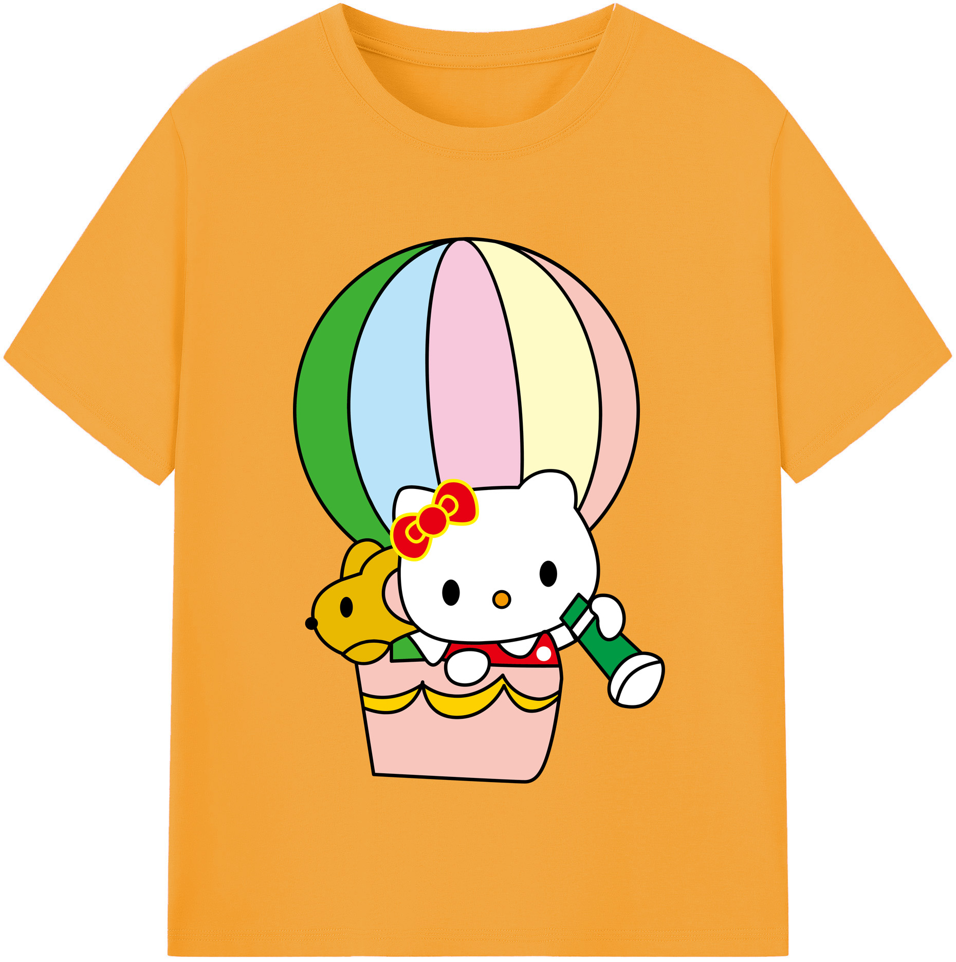 （画像用） Hello Kitty ハローキティ 綿100％半袖Tシャツ（フロントプリント）