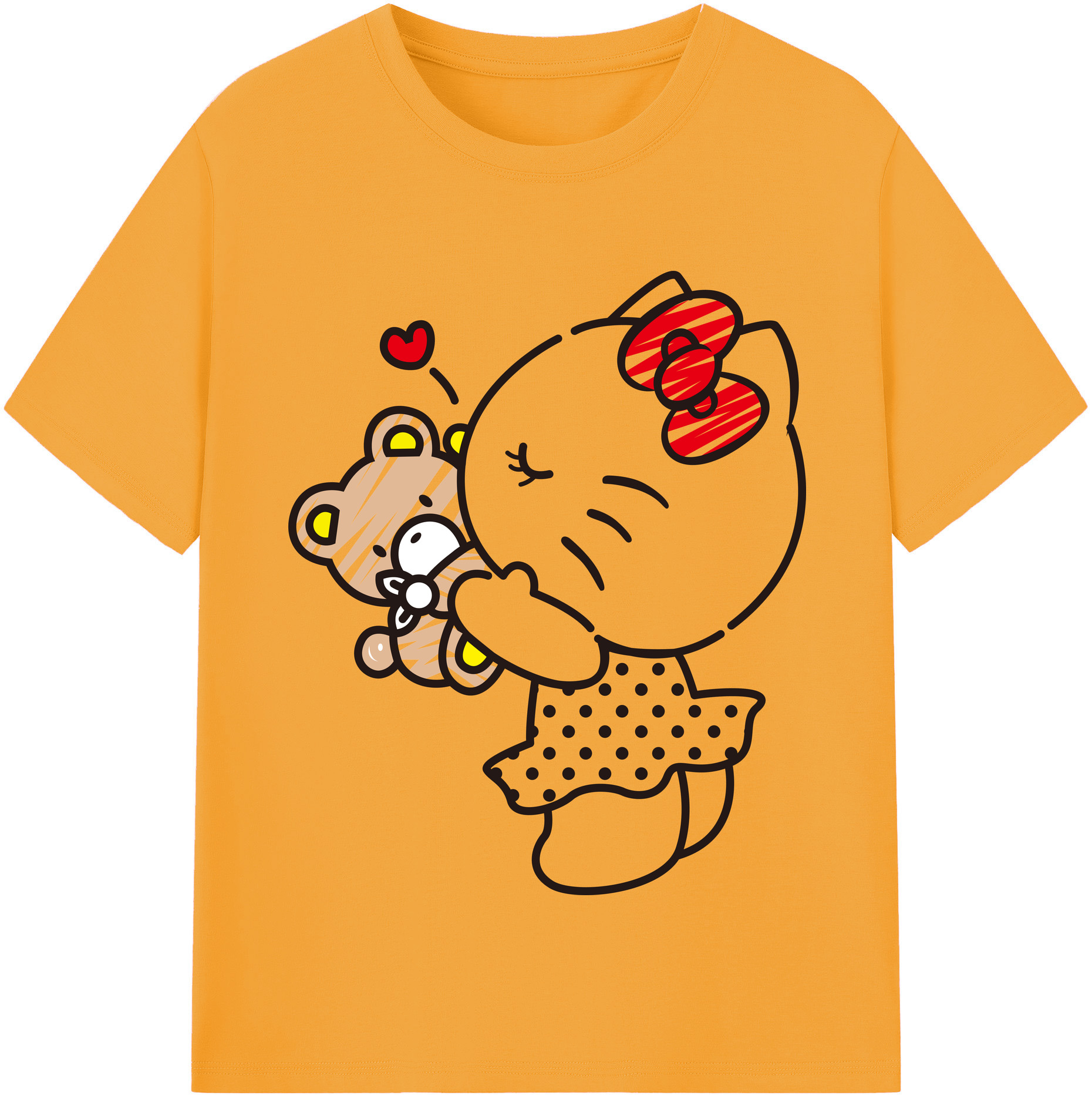 （画像用） Hello Kitty ハローキティ 綿100％半袖Tシャツ（フロントプリント）