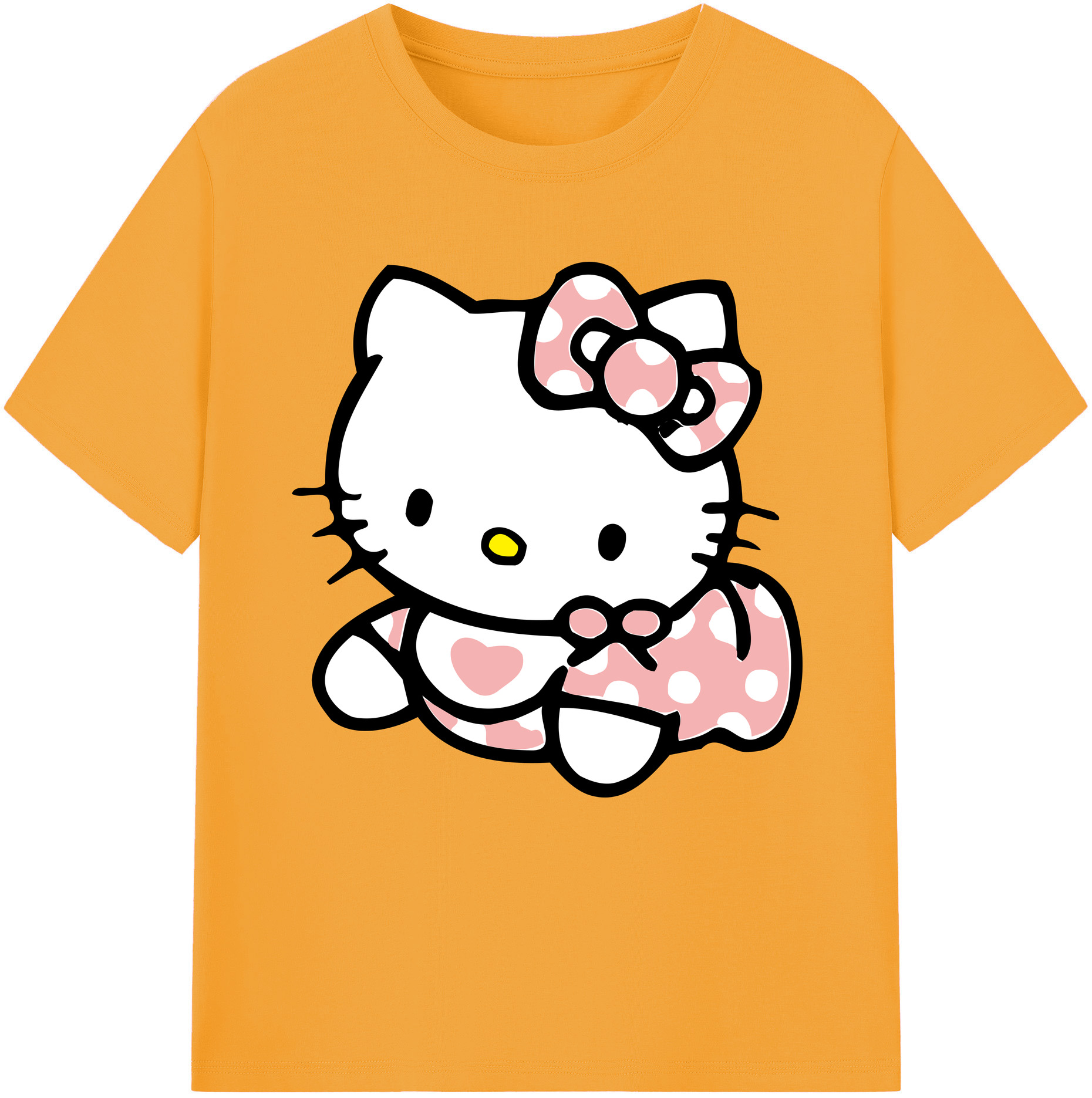 （画像用） Hello Kitty ハローキティ 綿100％半袖Tシャツ（フロントプリント）