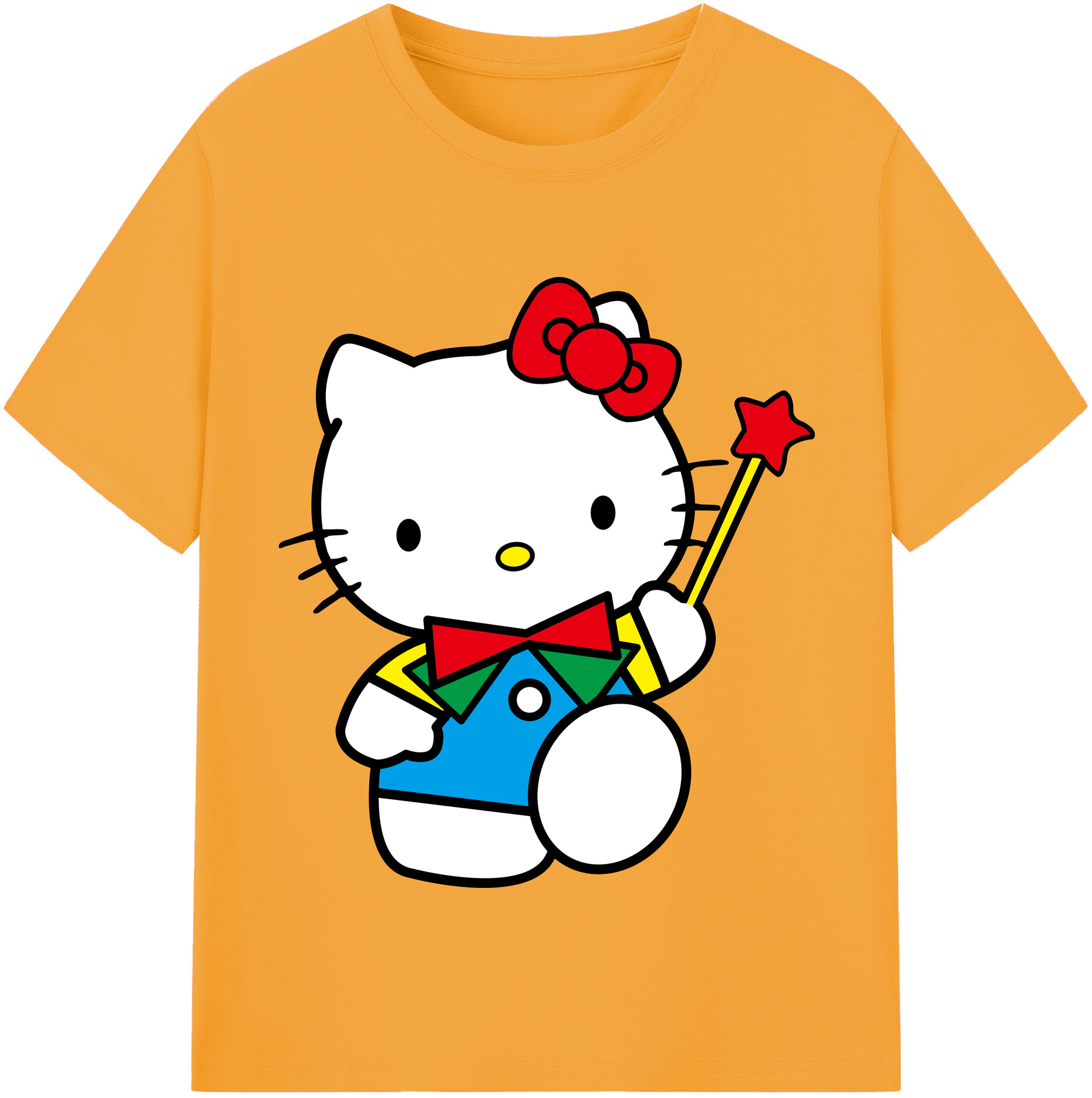 （画像用） Hello Kitty ハローキティ 綿100％半袖Tシャツ（フロントプリント）