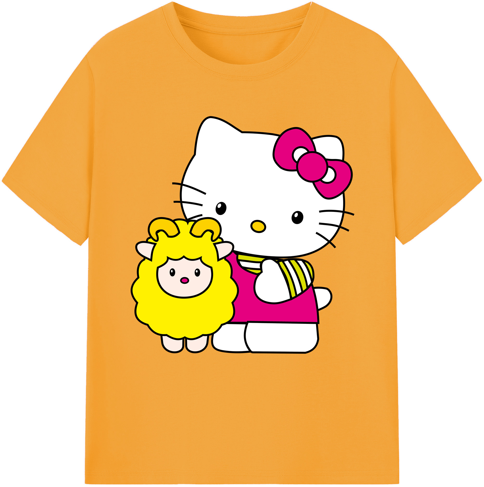 （画像用） Hello Kitty ハローキティ 綿100％半袖Tシャツ（フロントプリント）