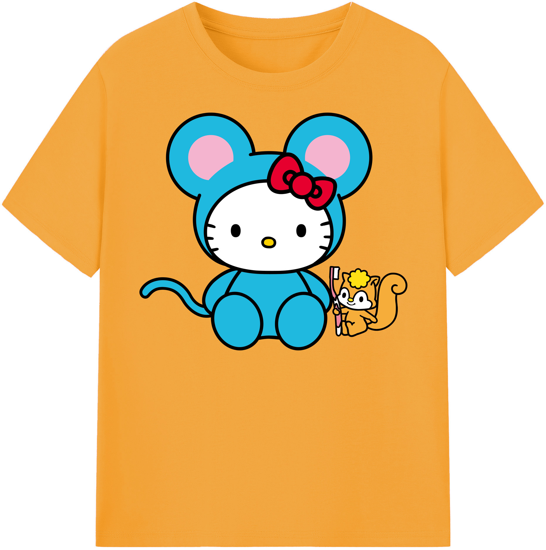 （画像用） Hello Kitty ハローキティ 綿100％半袖Tシャツ（フロントプリント）