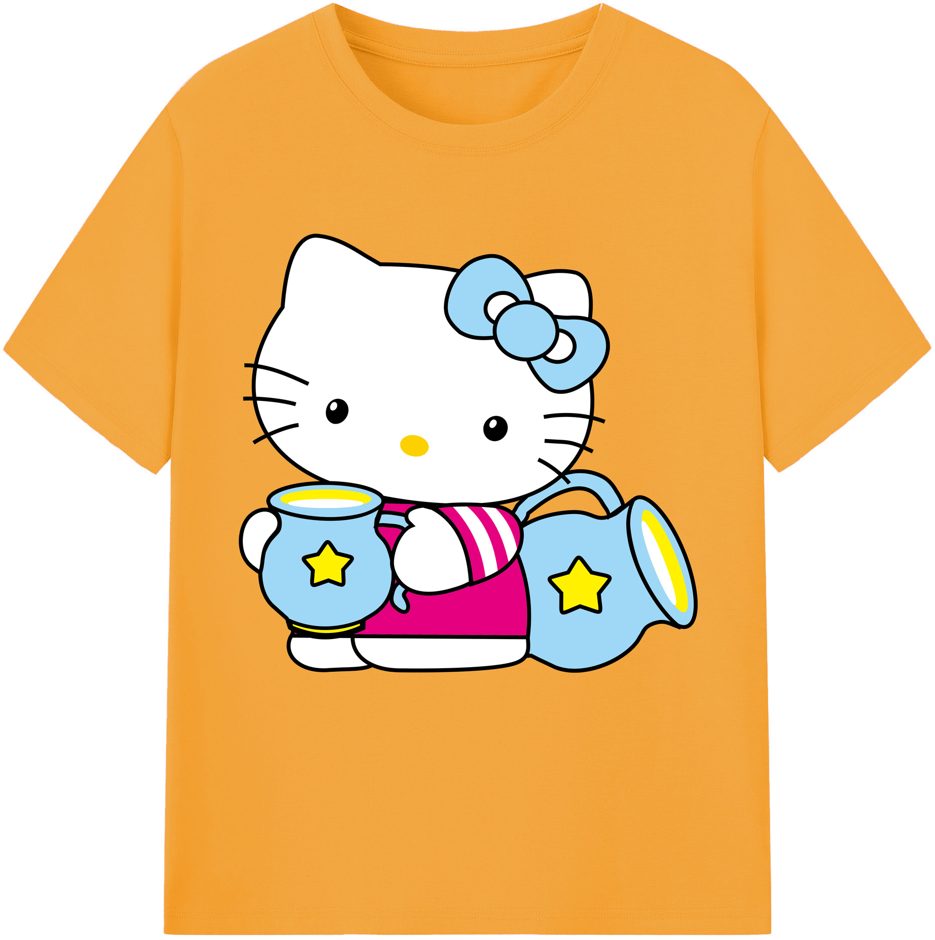 （画像用） Hello Kitty ハローキティ 綿100％半袖Tシャツ（フロントプリント）