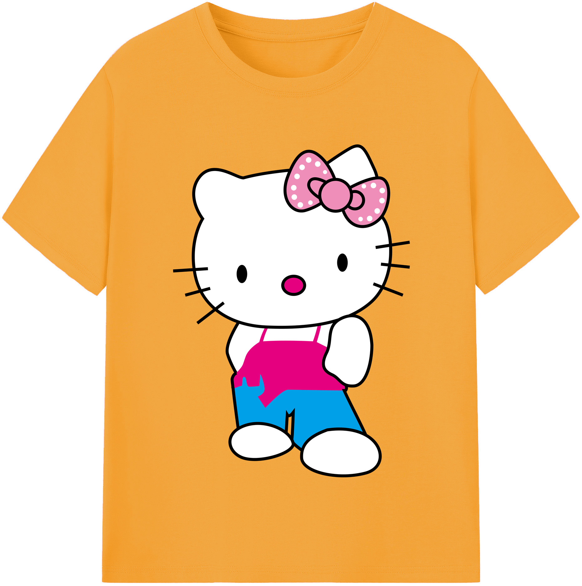 （画像用） Hello Kitty ハローキティ 綿100％半袖Tシャツ（フロントプリント）