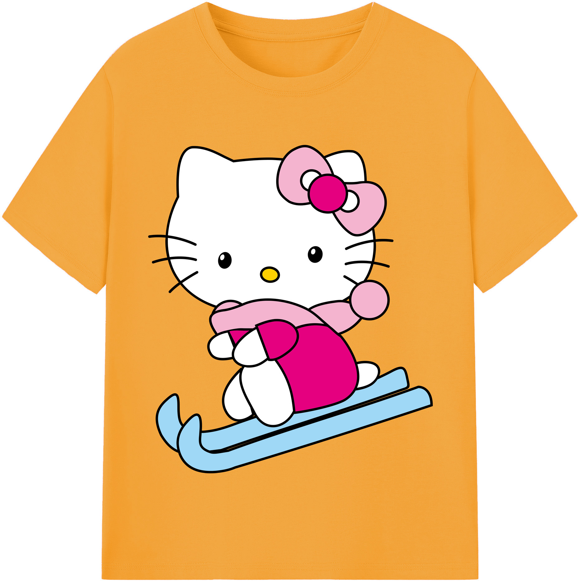 （画像用） Hello Kitty ハローキティ 綿100％半袖Tシャツ（フロントプリント）