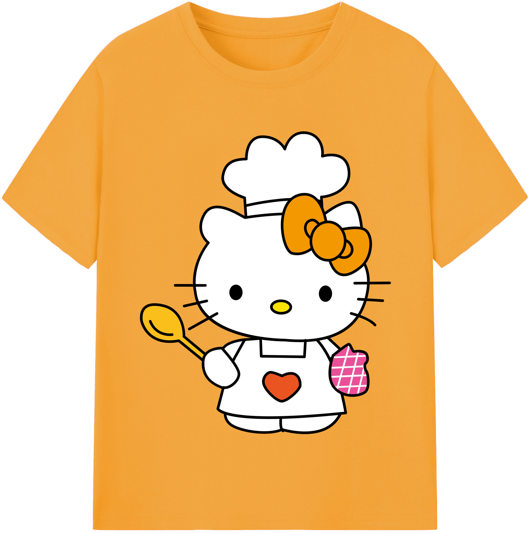 （画像用） Hello Kitty ハローキティ 綿100％半袖Tシャツ（フロントプリント）