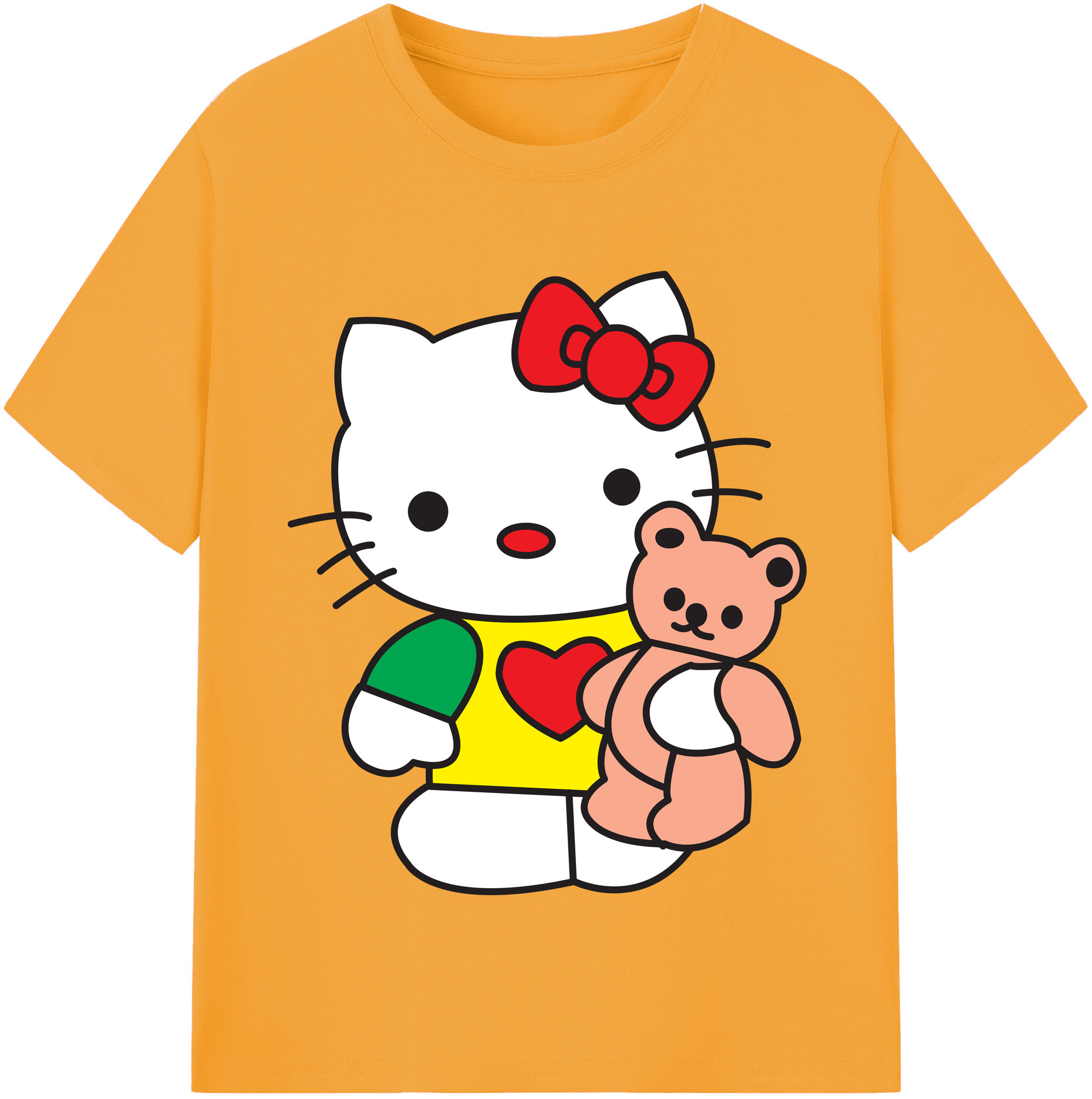 （画像用） Hello Kitty ハローキティ 綿100％半袖Tシャツ（フロントプリント）
