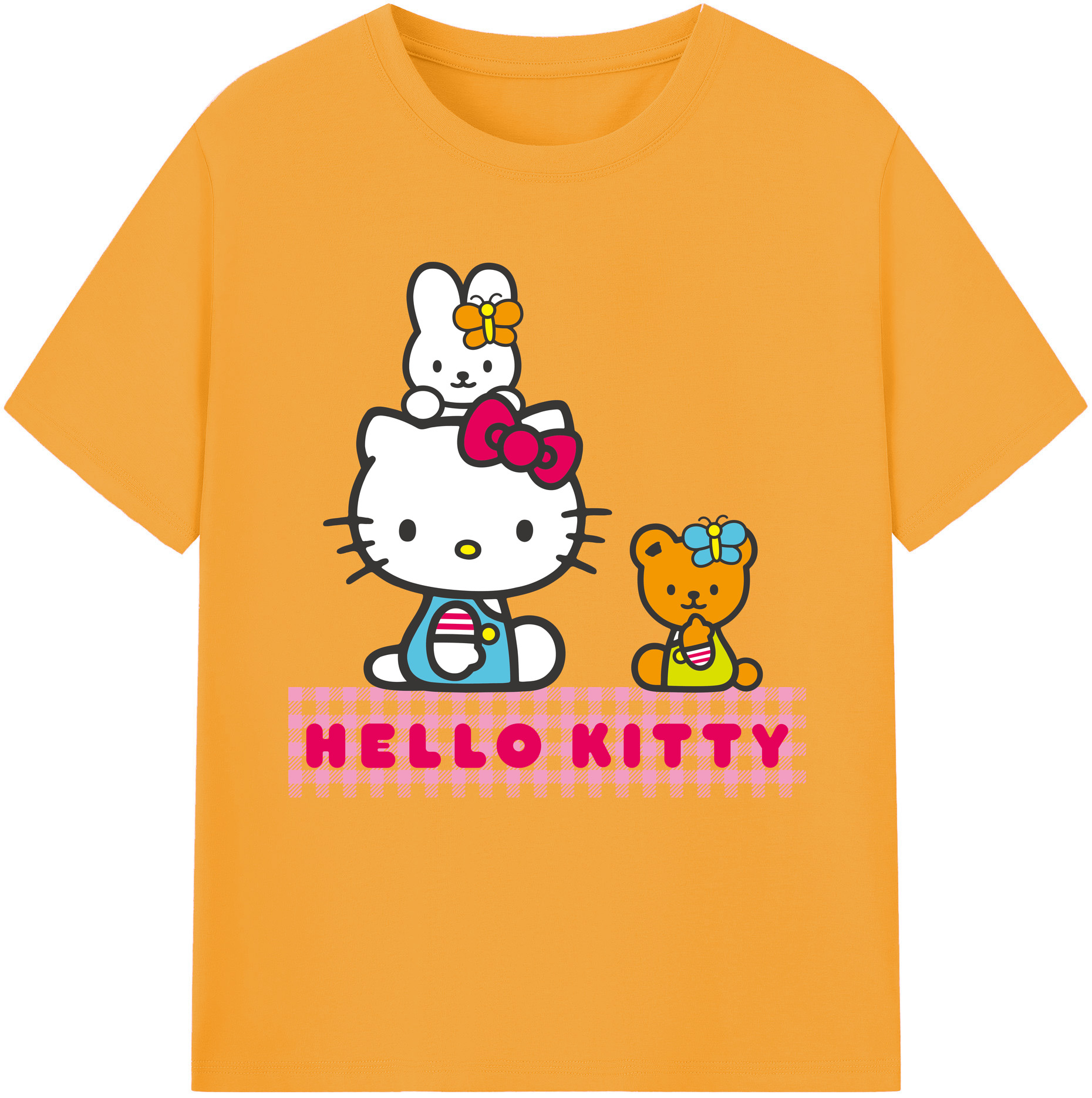 （画像用） Hello Kitty ハローキティ 綿100％半袖Tシャツ（フロントプリント）