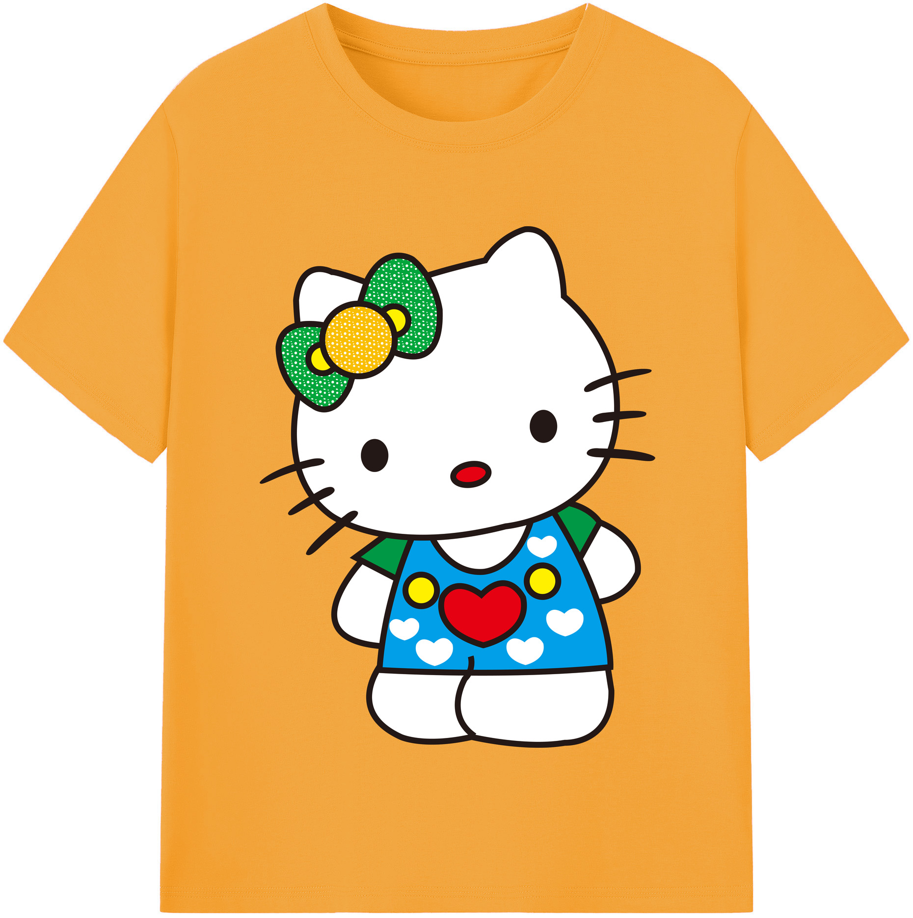 （画像用） Hello Kitty ハローキティ 綿100％半袖Tシャツ（フロントプリント）