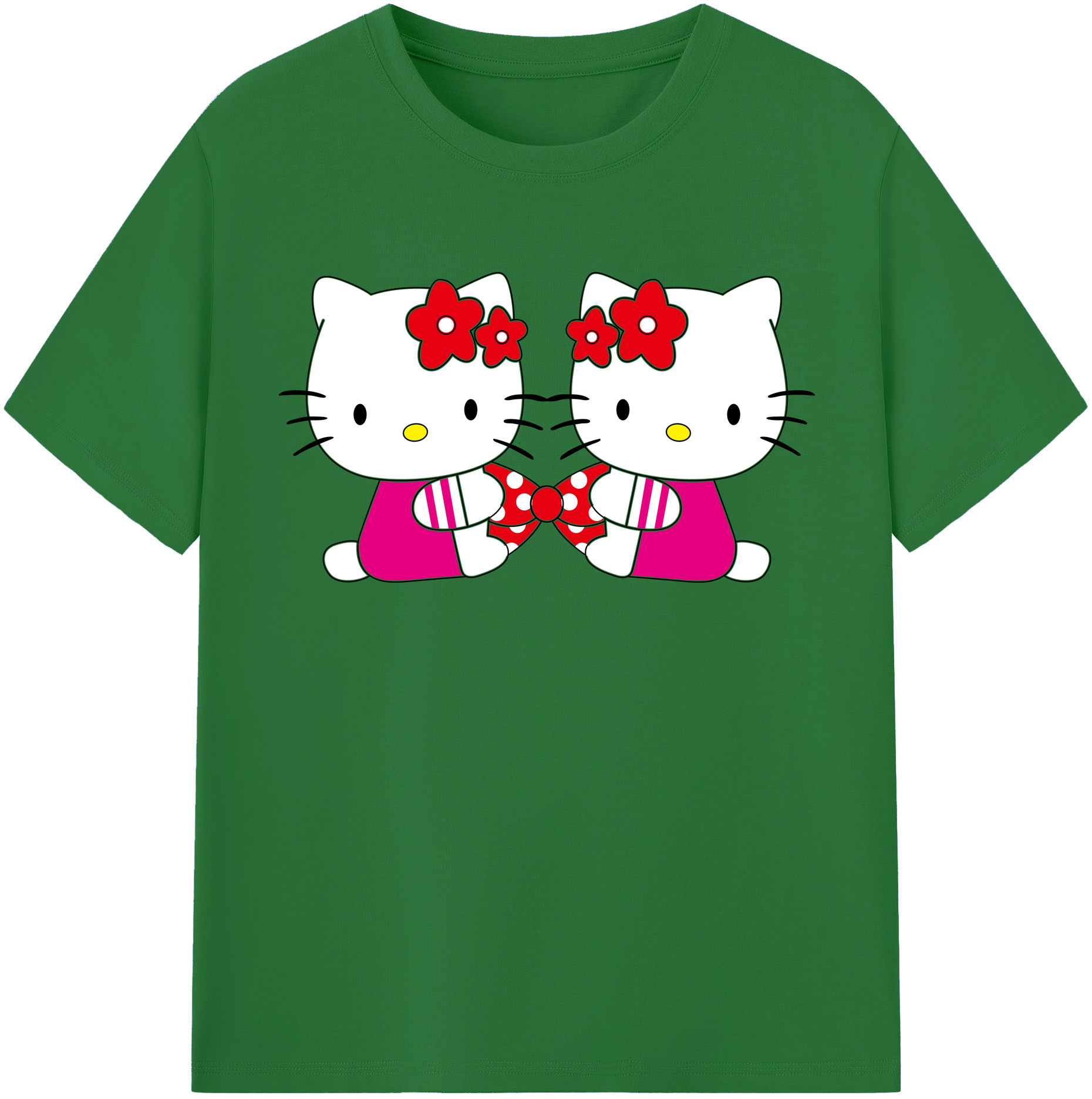 （画像用） Hello Kitty ハローキティ 綿100％半袖Tシャツ（フロントプリント）
