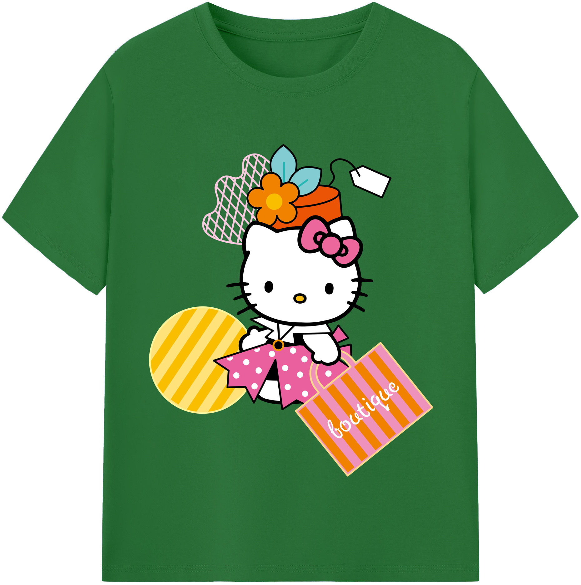 （画像用） Hello Kitty ハローキティ 綿100％半袖Tシャツ（フロントプリント）