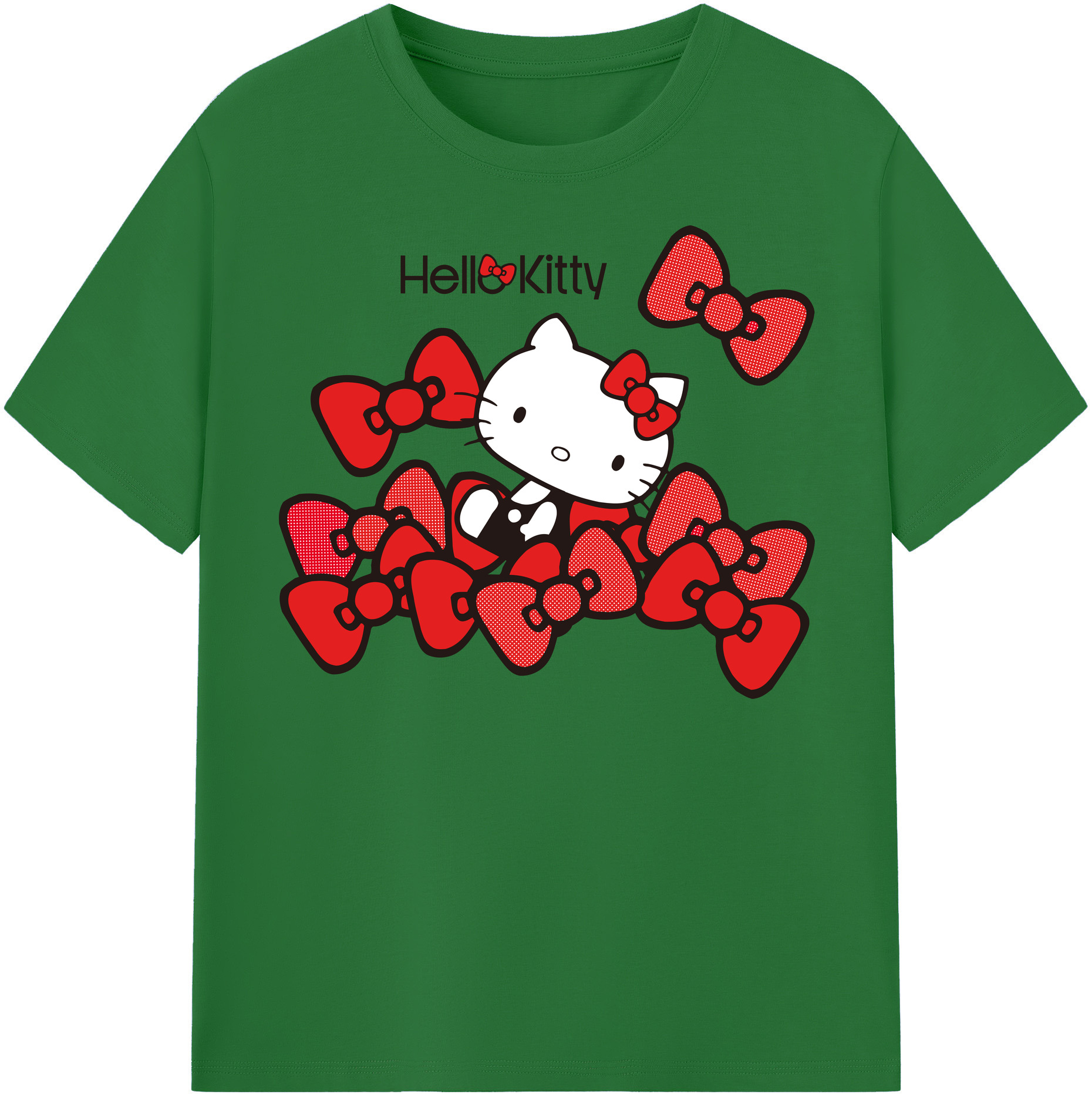 （画像用） Hello Kitty ハローキティ 綿100％半袖Tシャツ（フロントプリント）
