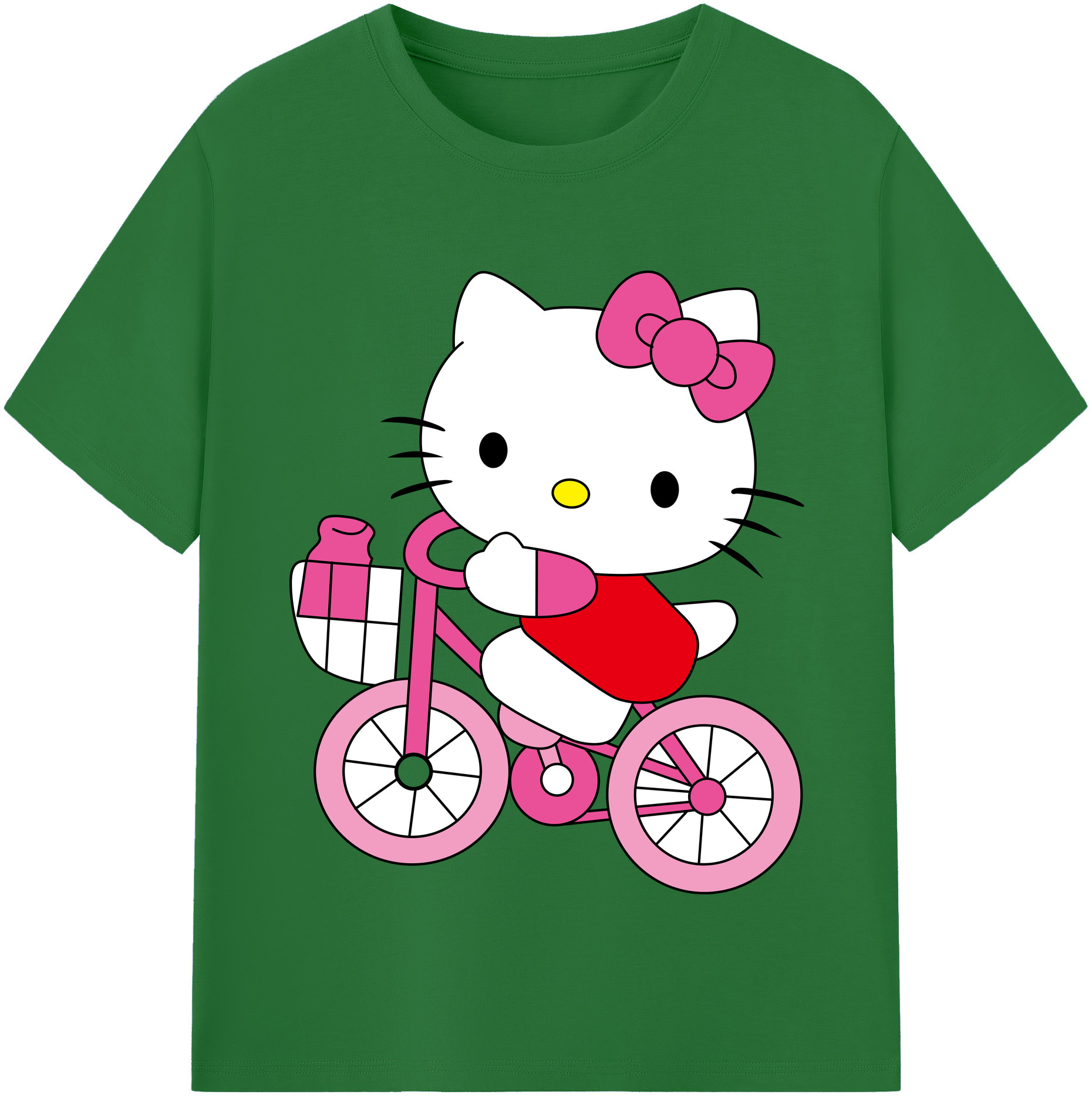 （画像用） Hello Kitty ハローキティ 綿100％半袖Tシャツ（フロントプリント）