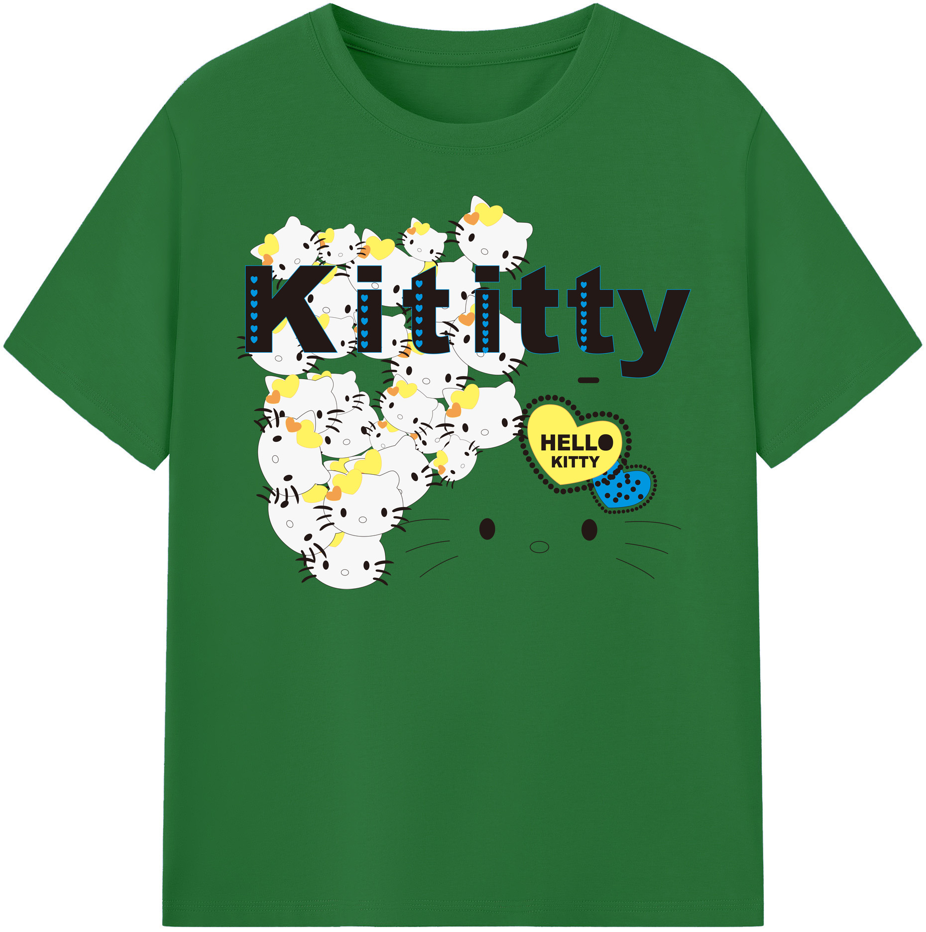 （画像用） Hello Kitty ハローキティ 綿100％半袖Tシャツ（フロントプリント）