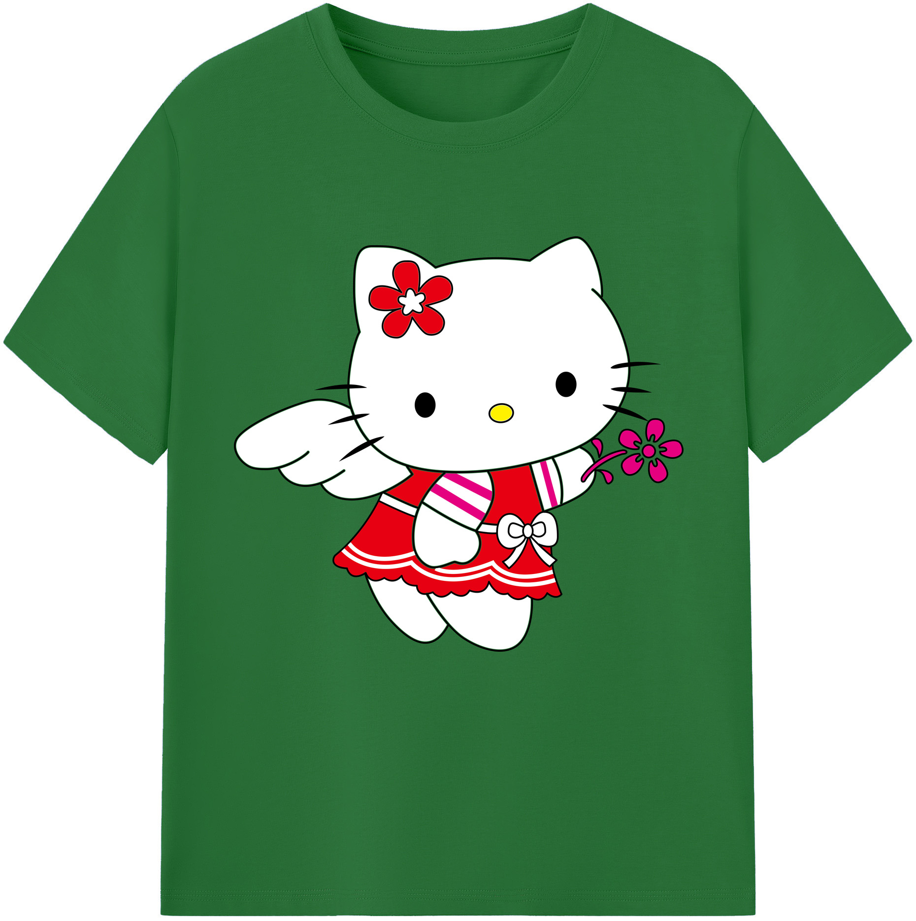 （画像用） Hello Kitty ハローキティ 綿100％半袖Tシャツ（フロントプリント）