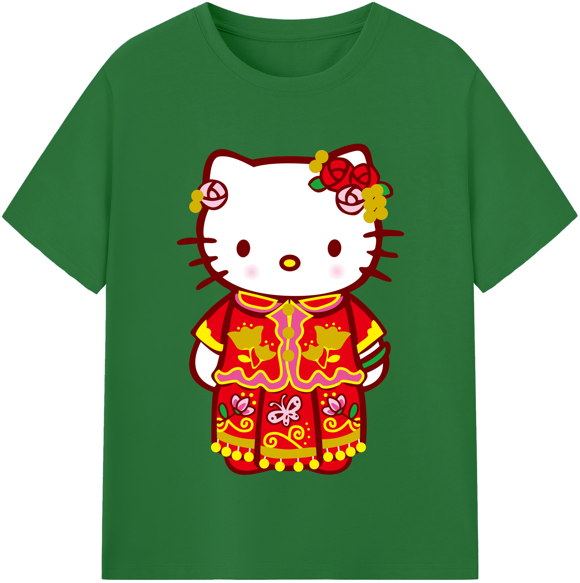 （画像用） Hello Kitty ハローキティ 綿100％半袖Tシャツ（フロントプリント）