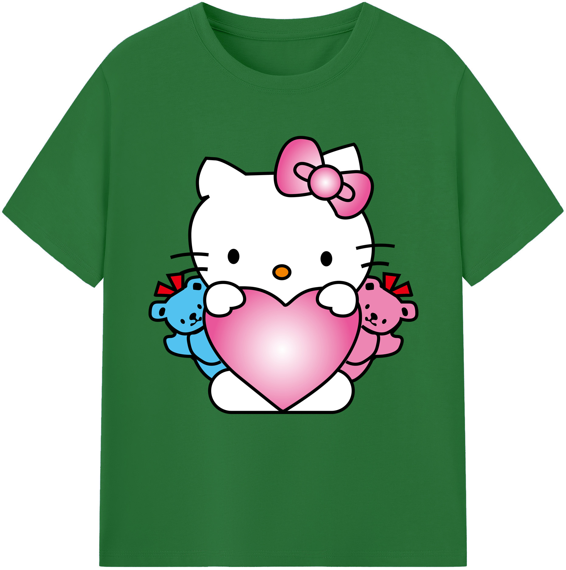 （画像用） Hello Kitty ハローキティ 綿100％半袖Tシャツ（フロントプリント）