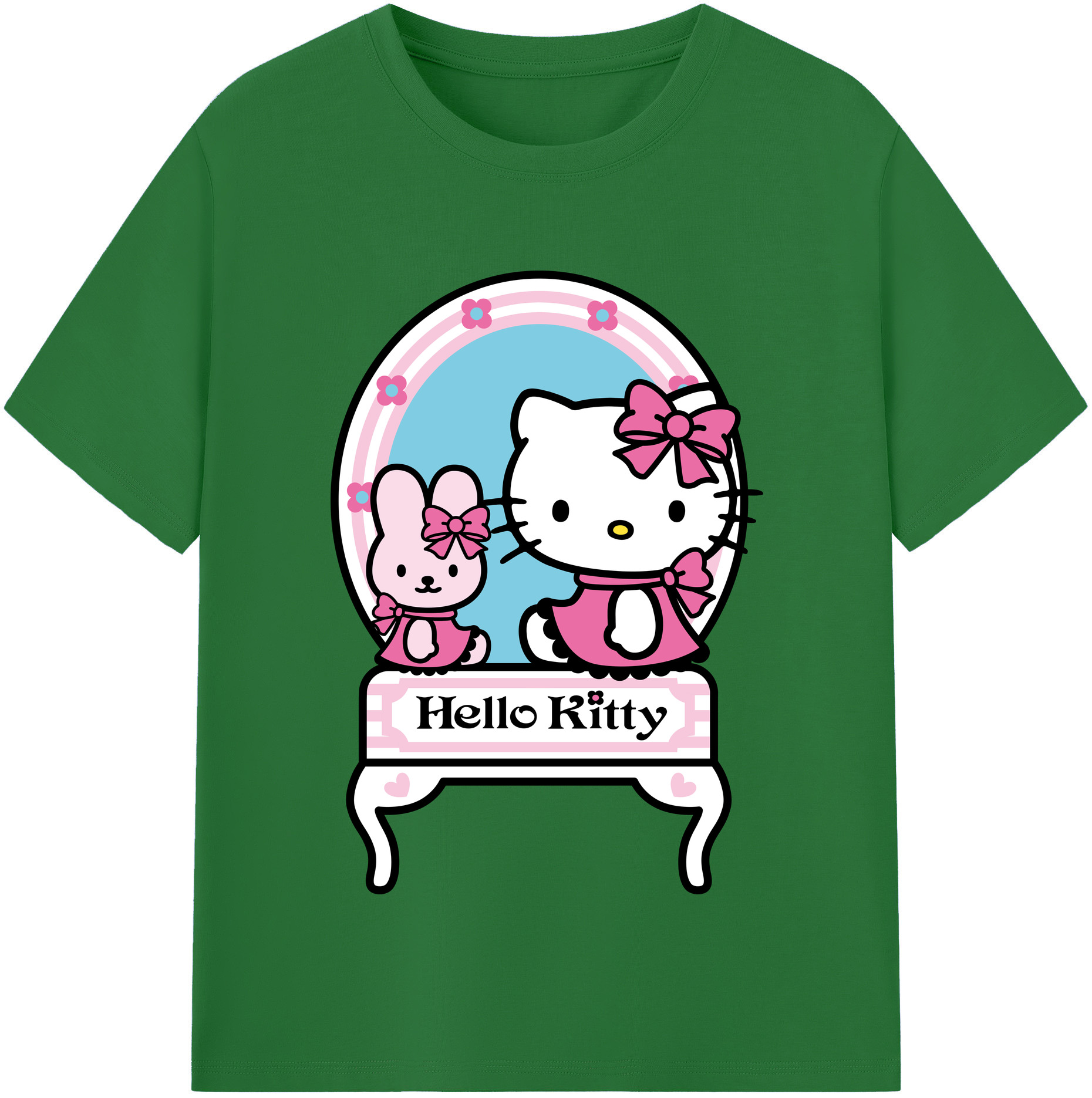 （画像用） Hello Kitty ハローキティ 綿100％半袖Tシャツ（フロントプリント）