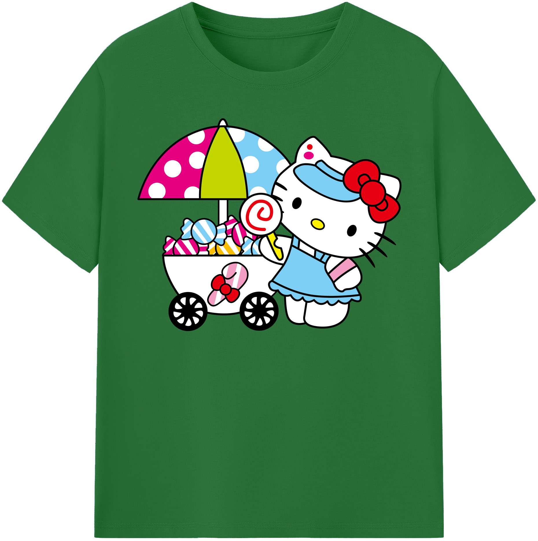 （画像用） Hello Kitty ハローキティ 綿100％半袖Tシャツ（フロントプリント）