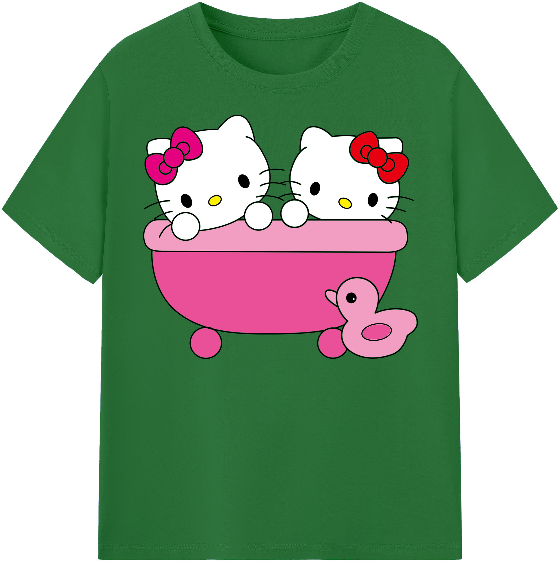 （画像用） Hello Kitty ハローキティ 綿100％半袖Tシャツ（フロントプリント）