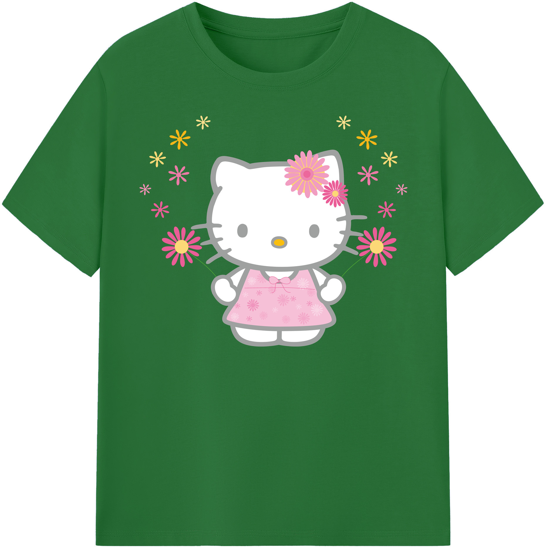 （画像用） Hello Kitty ハローキティ 綿100％半袖Tシャツ（フロントプリント）