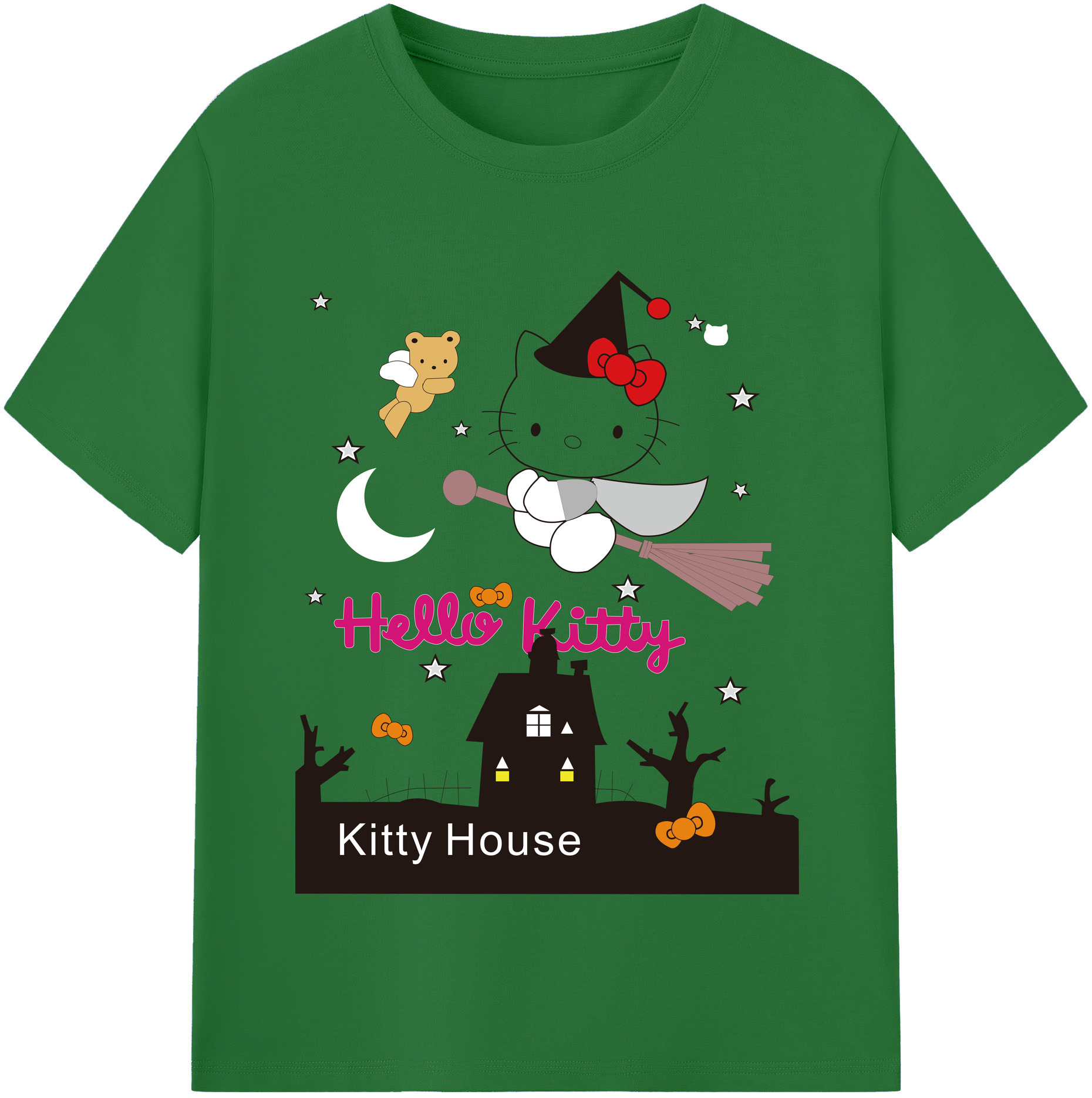 （画像用） Hello Kitty ハローキティ 綿100％半袖Tシャツ（フロントプリント）