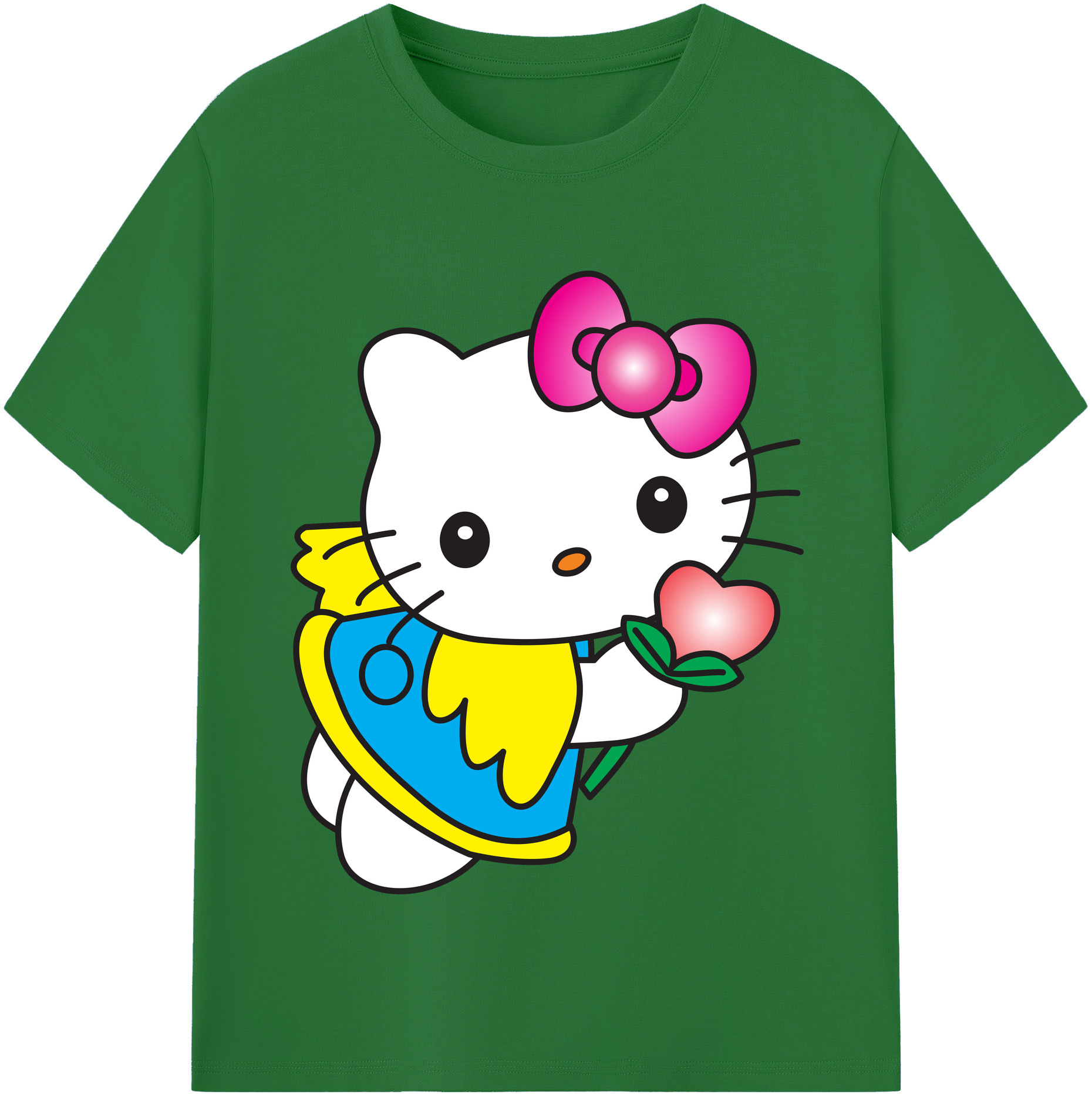 （画像用） Hello Kitty ハローキティ 綿100％半袖Tシャツ（フロントプリント）