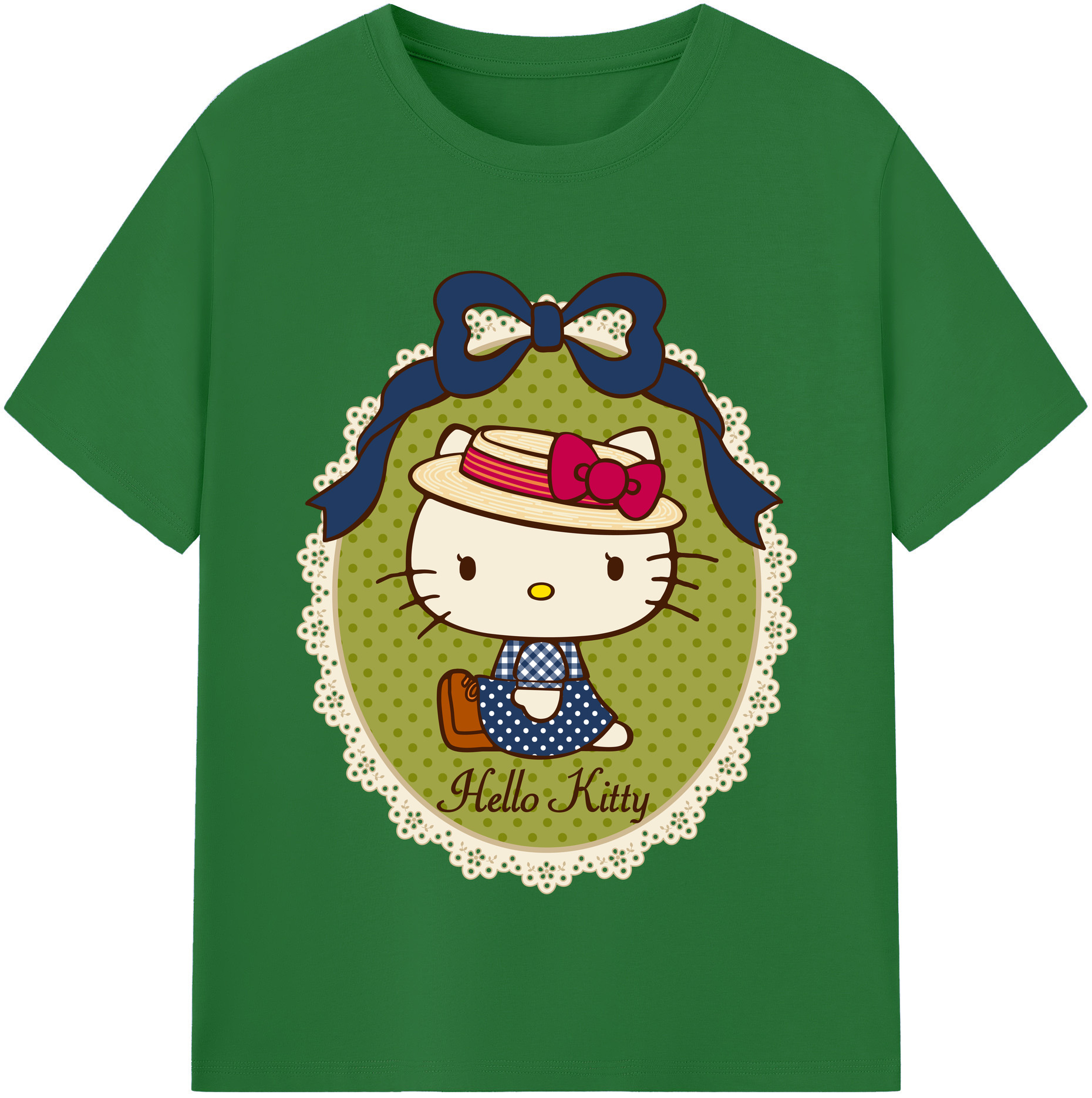 （画像用） Hello Kitty ハローキティ 綿100％半袖Tシャツ（フロントプリント）