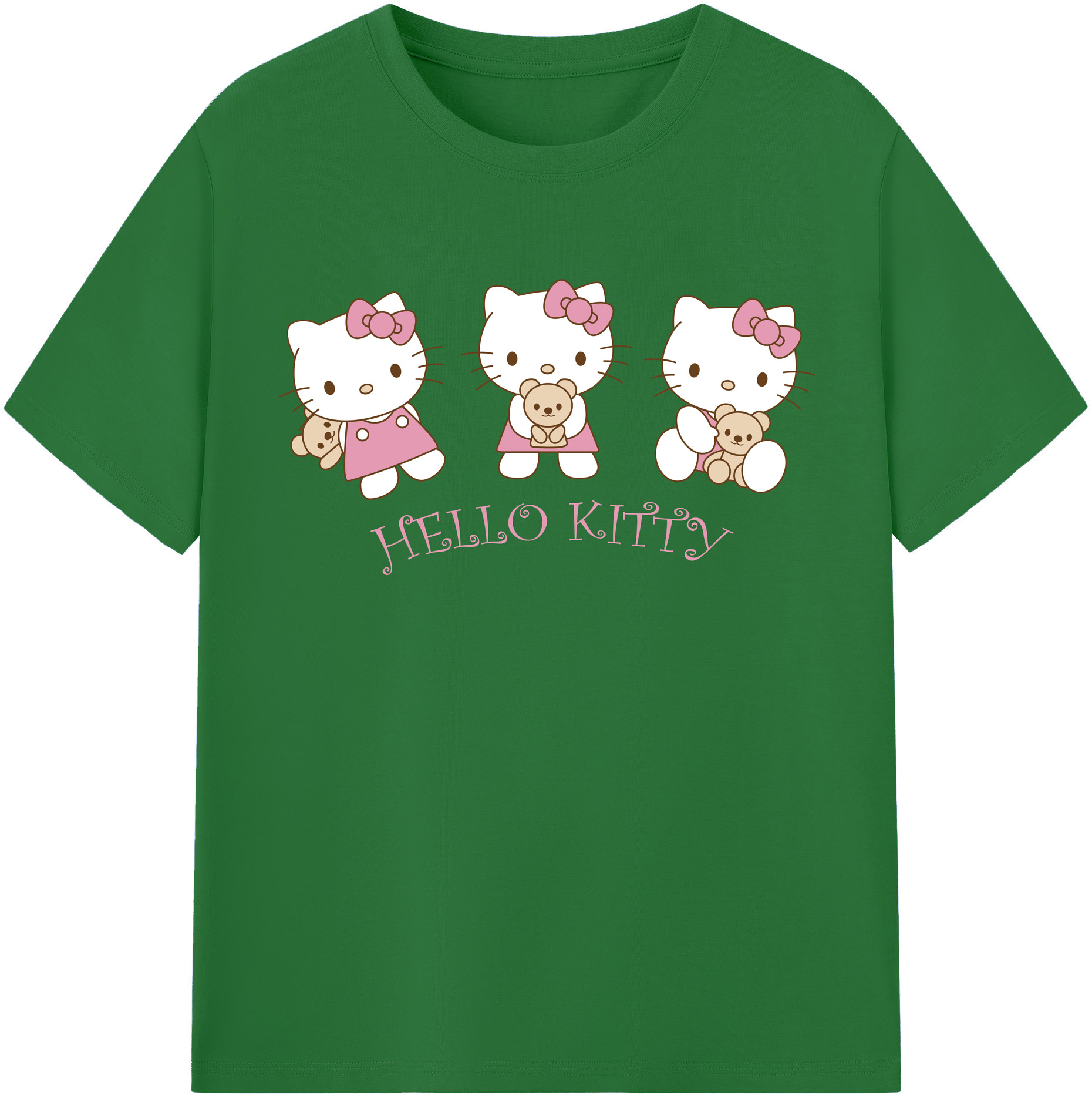 （画像用） Hello Kitty ハローキティ 綿100％半袖Tシャツ（フロントプリント）
