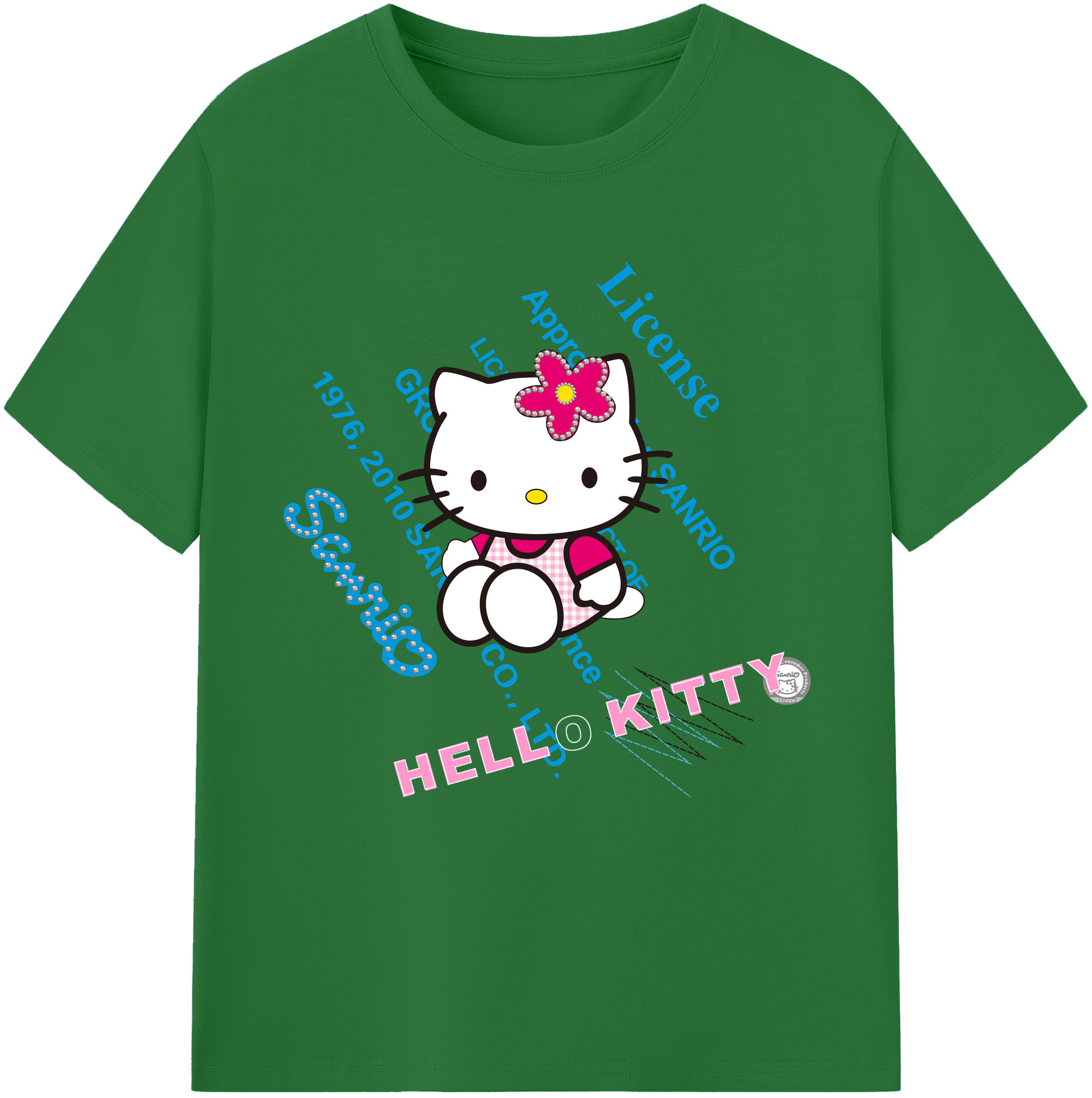 （画像用） Hello Kitty ハローキティ 綿100％半袖Tシャツ（フロントプリント）