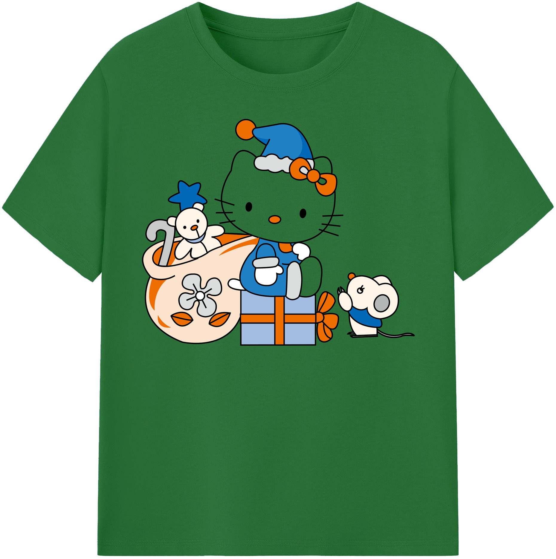 （画像用） Hello Kitty ハローキティ 綿100％半袖Tシャツ（フロントプリント）