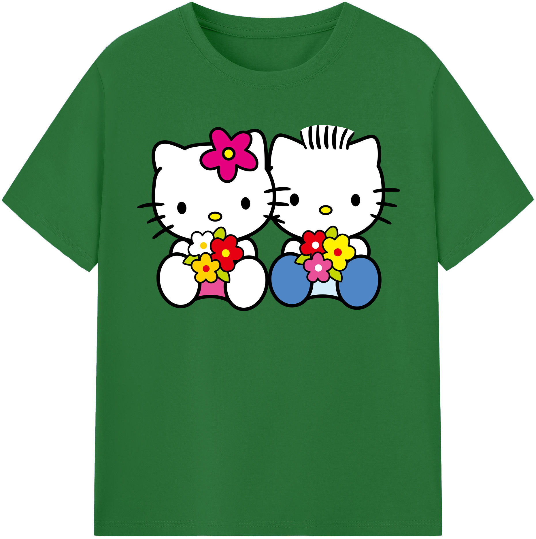 （画像用） Hello Kitty ハローキティ 綿100％半袖Tシャツ（フロントプリント）