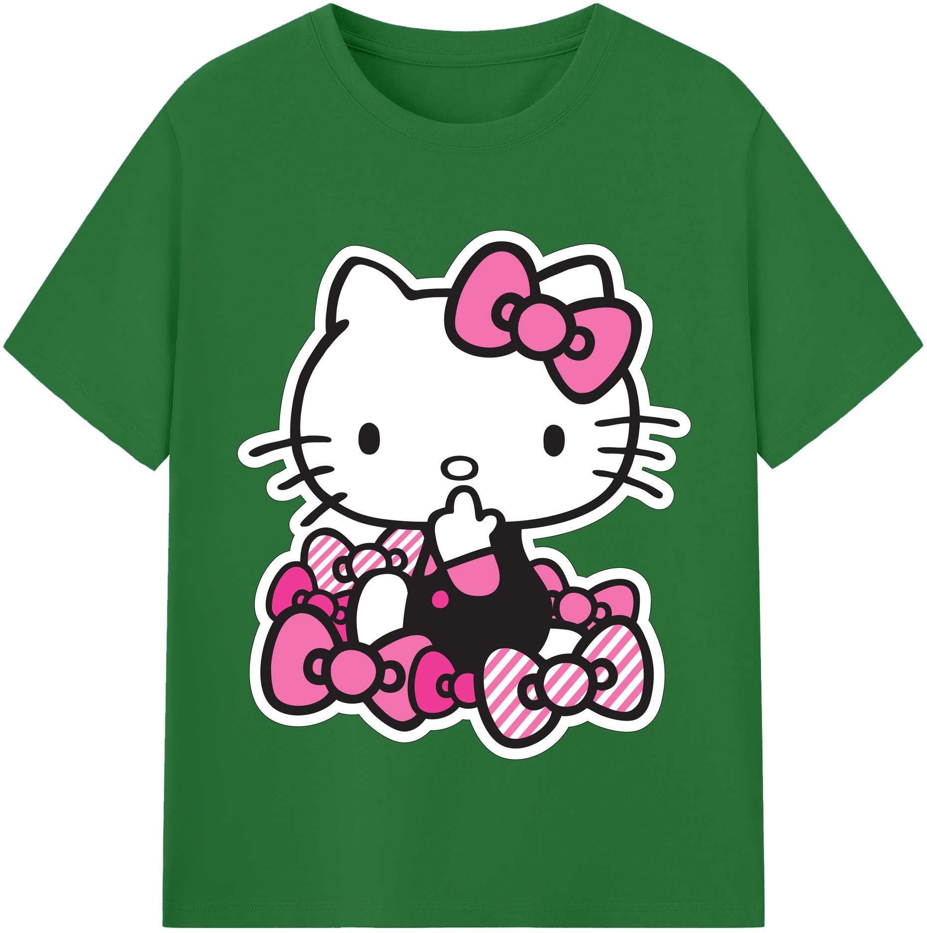 （画像用） Hello Kitty ハローキティ 綿100％半袖Tシャツ（フロントプリント）