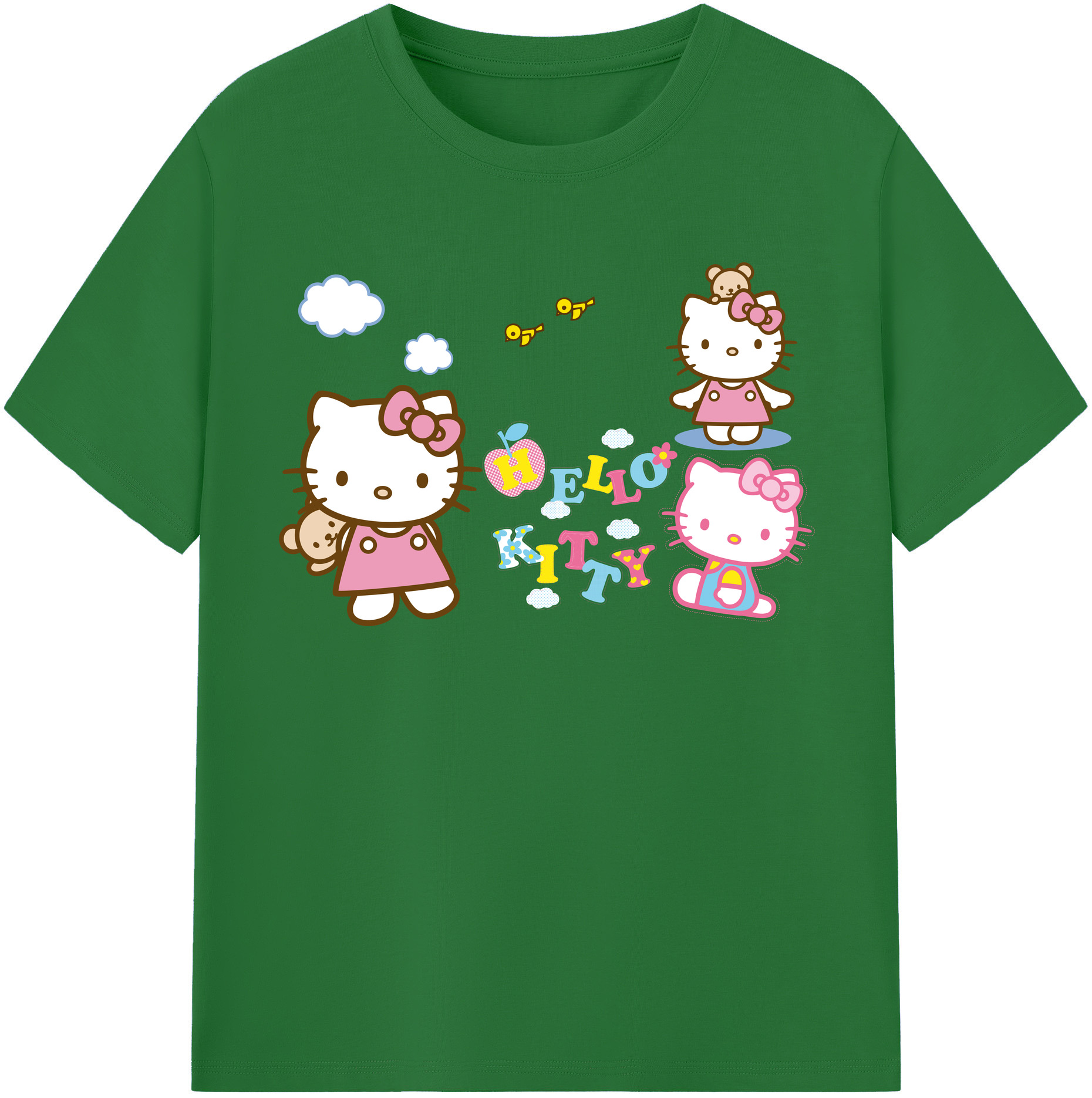 （画像用） Hello Kitty ハローキティ 綿100％半袖Tシャツ（フロントプリント）