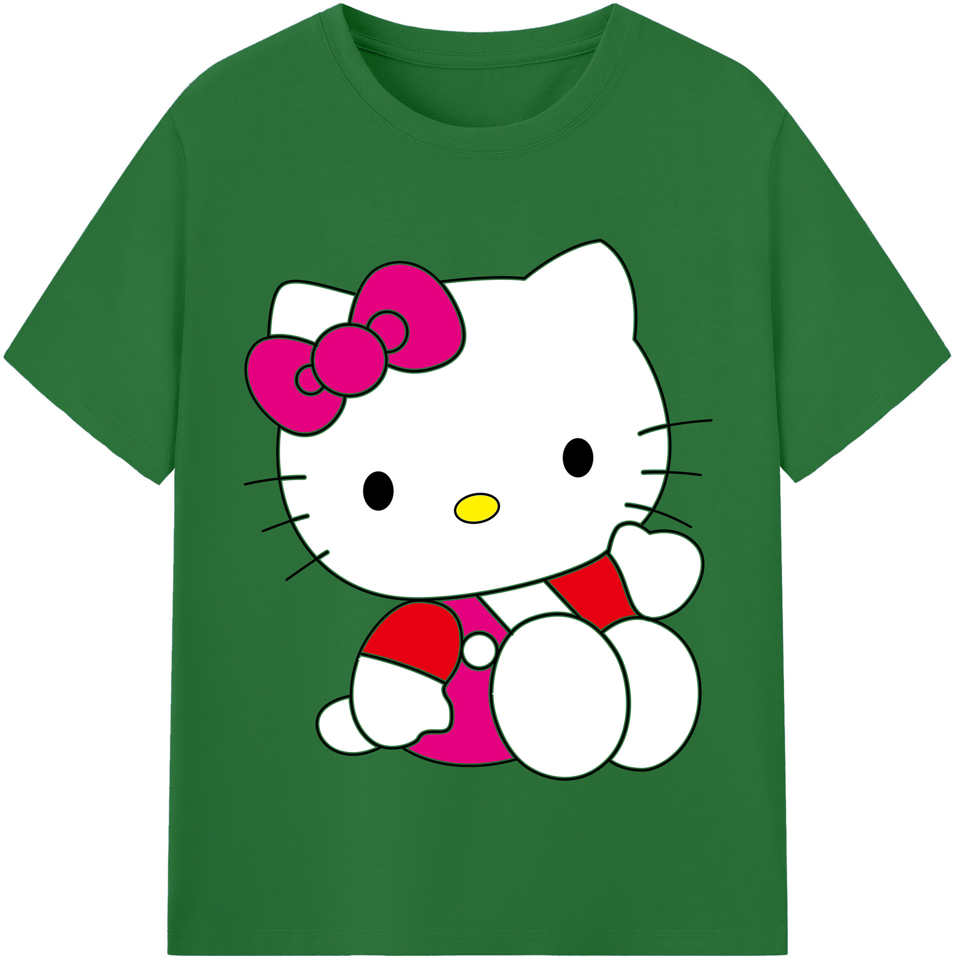（画像用） Hello Kitty ハローキティ 綿100％半袖Tシャツ（フロントプリント）