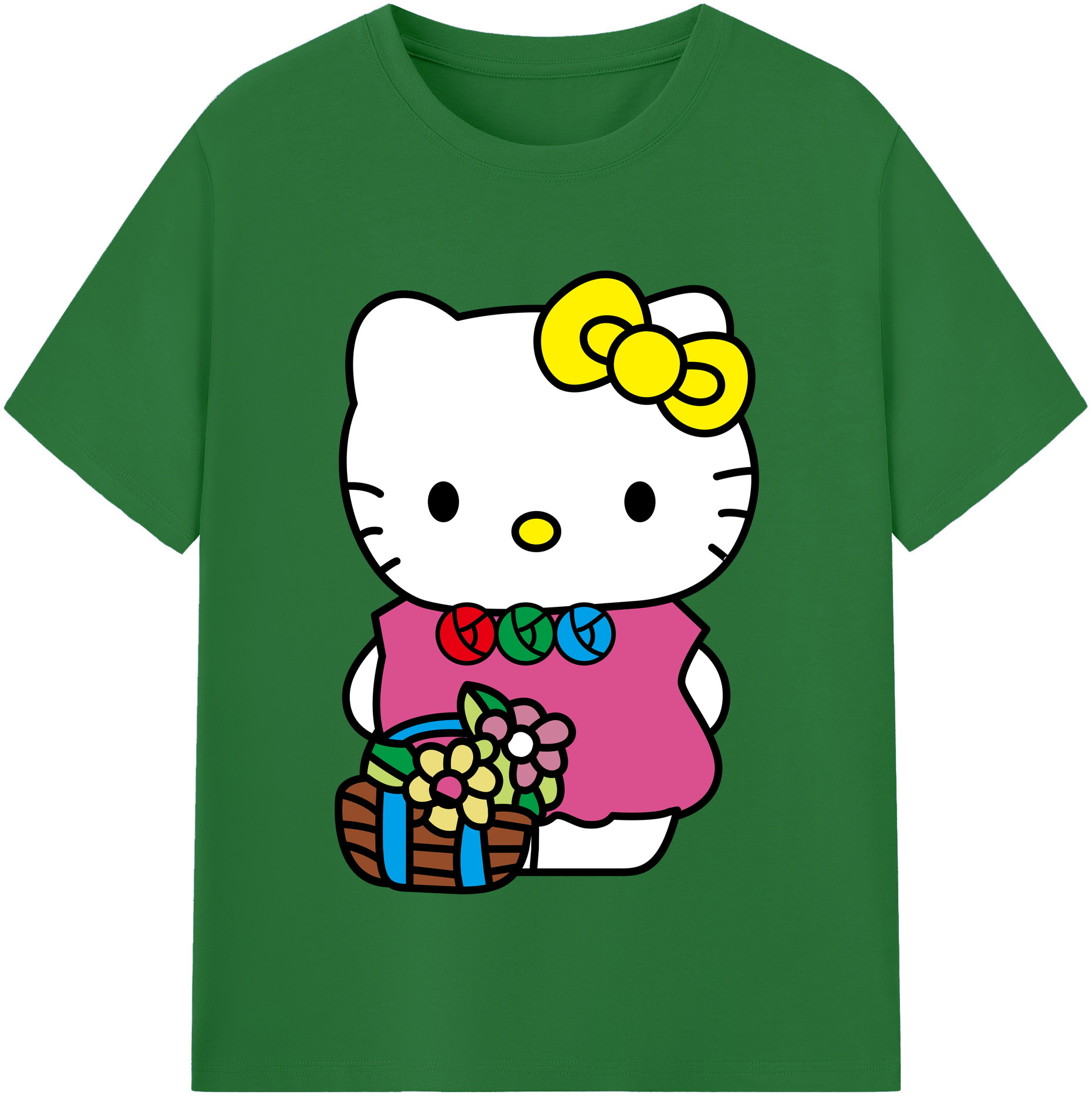 （画像用） Hello Kitty ハローキティ 綿100％半袖Tシャツ（フロントプリント）