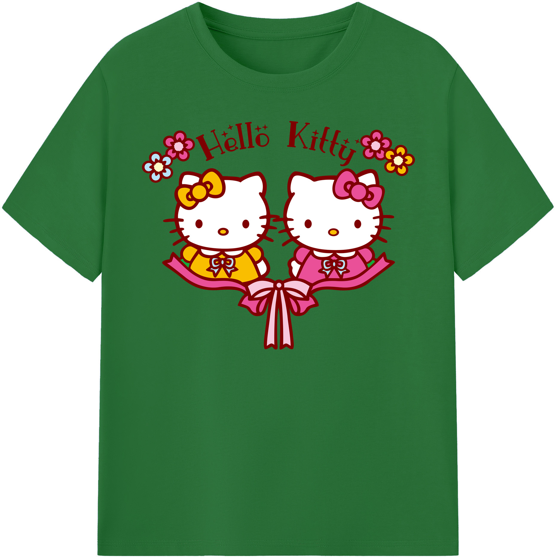 （画像用） Hello Kitty ハローキティ 綿100％半袖Tシャツ（フロントプリント）