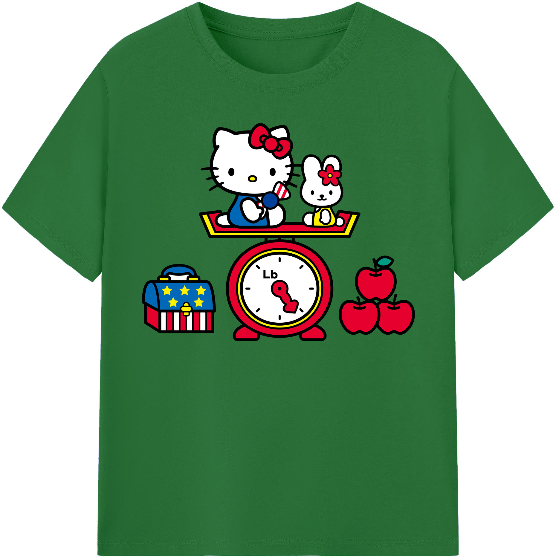 （画像用） Hello Kitty ハローキティ 綿100％半袖Tシャツ（フロントプリント）