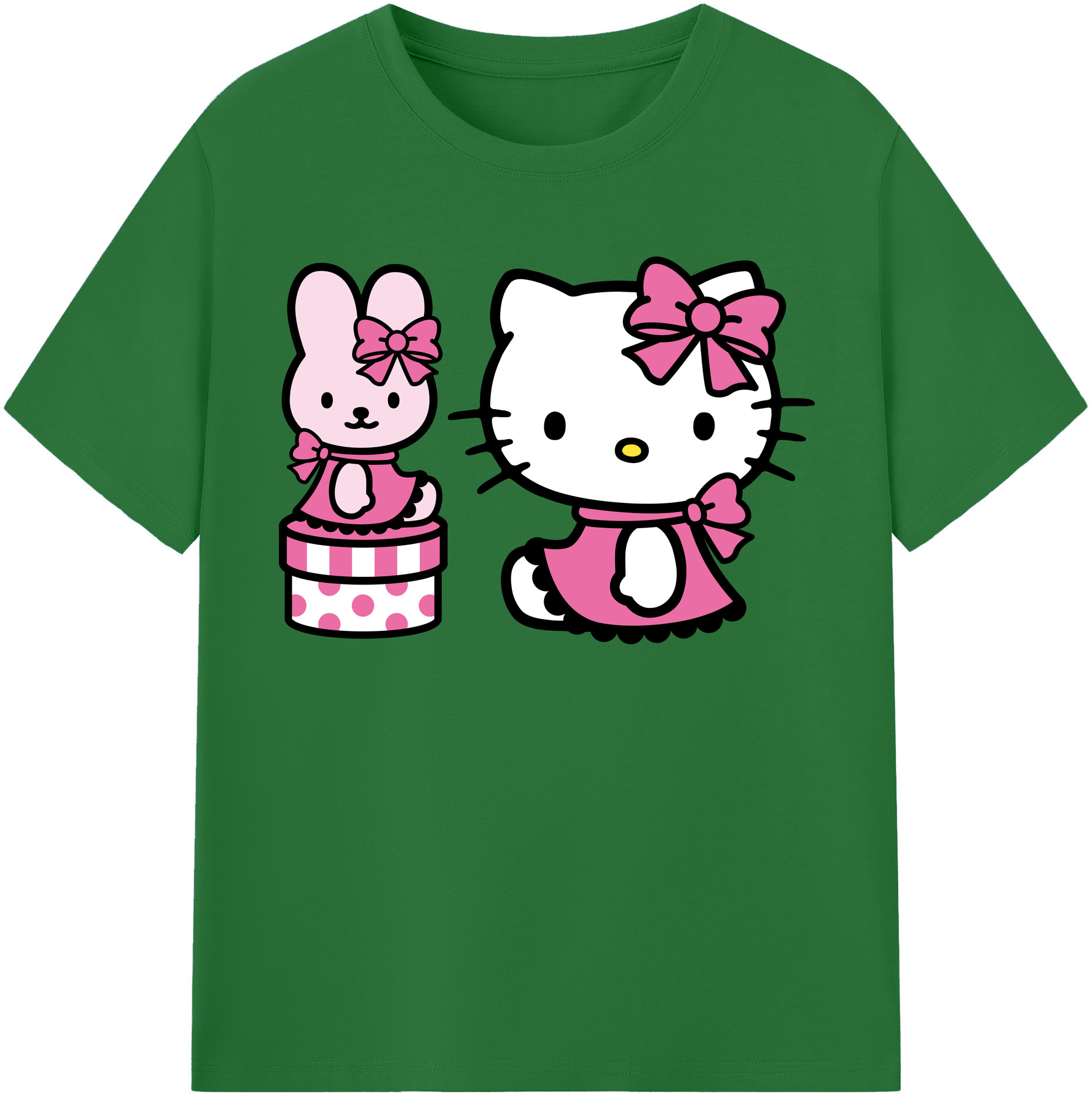 （画像用） Hello Kitty ハローキティ 綿100％半袖Tシャツ（フロントプリント）
