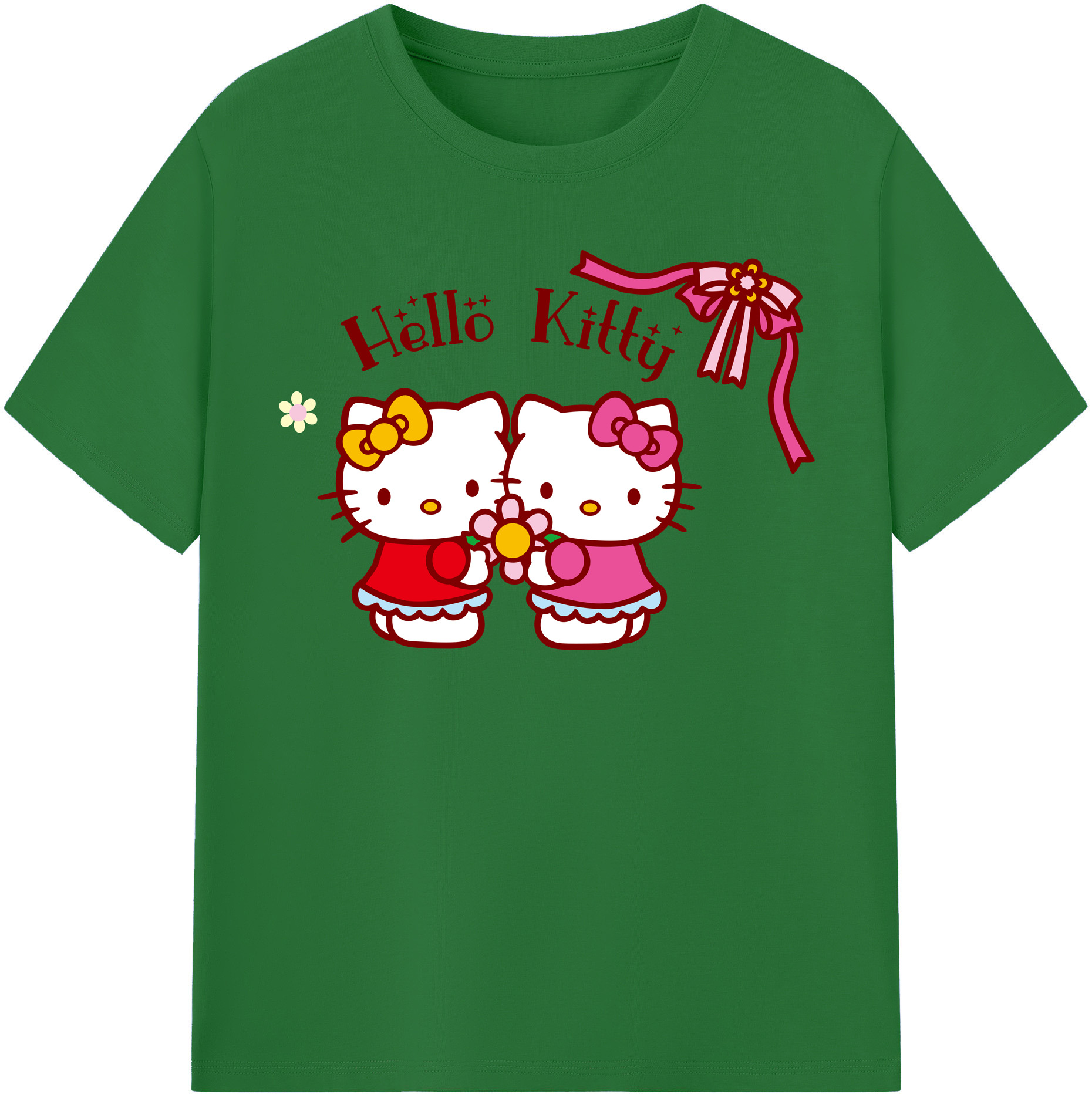 （画像用） Hello Kitty ハローキティ 綿100％半袖Tシャツ（フロントプリント）
