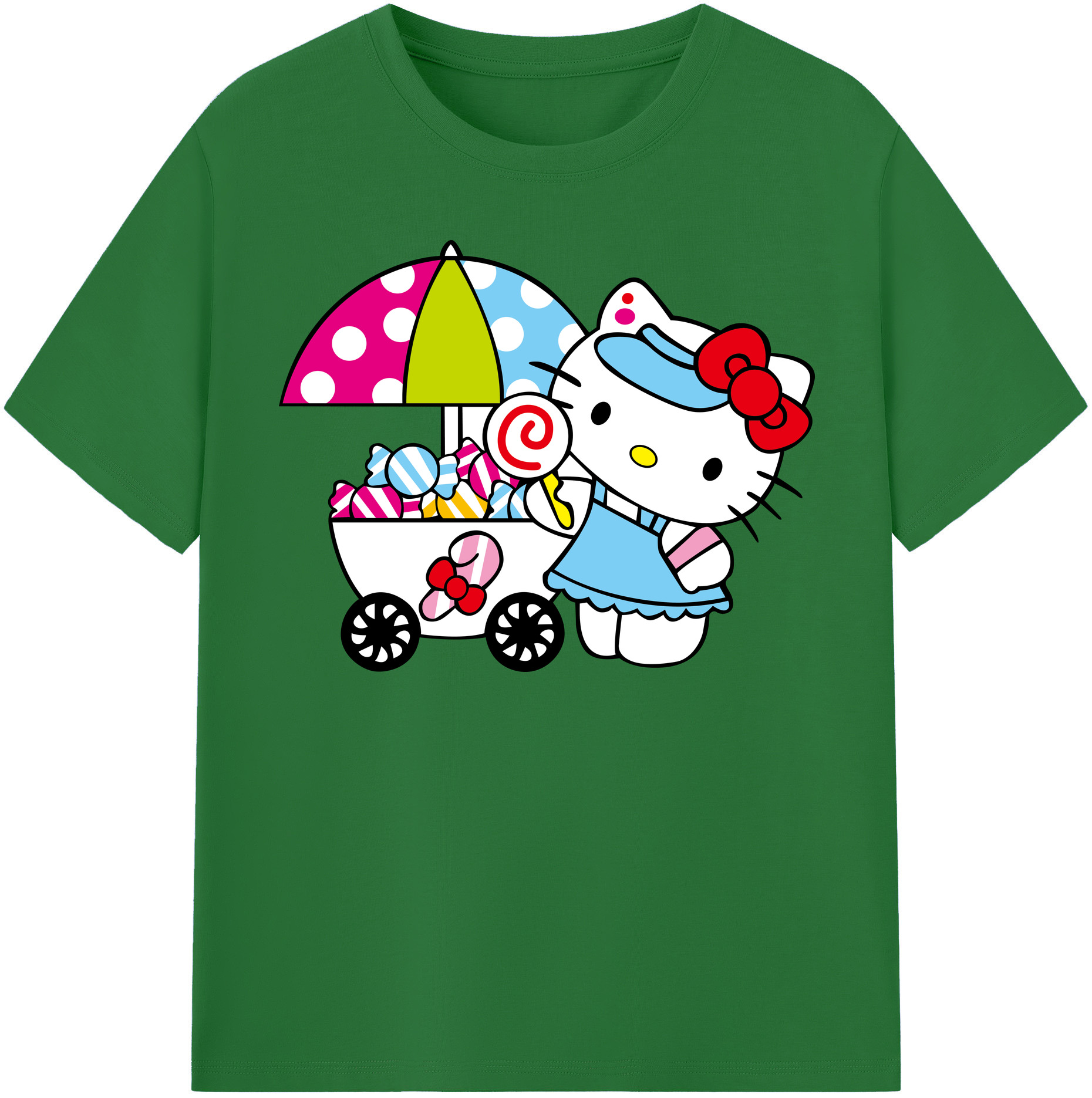 （画像用） Hello Kitty ハローキティ 綿100％半袖Tシャツ（フロントプリント）