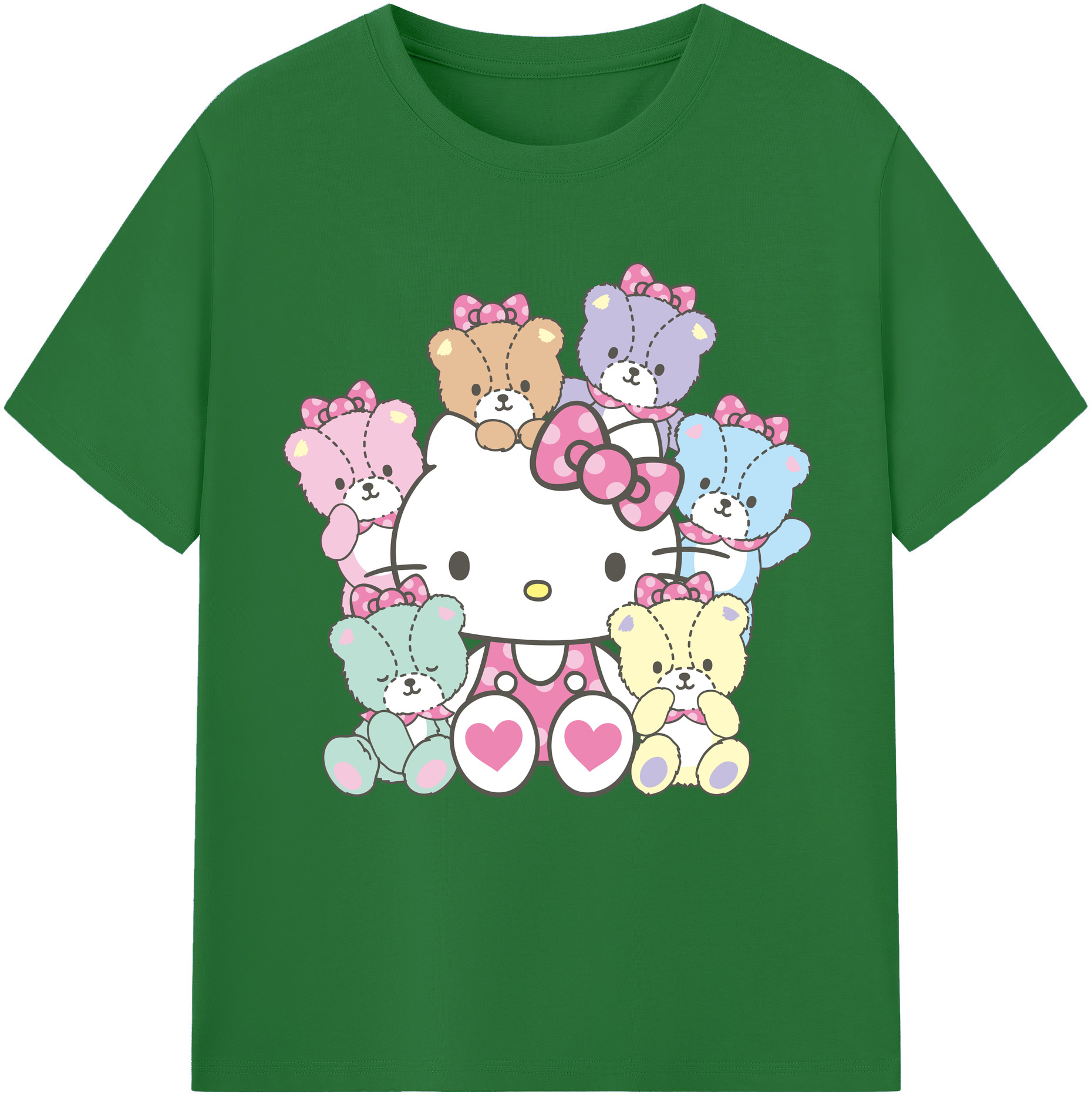 （画像用） Hello Kitty ハローキティ 綿100％半袖Tシャツ（フロントプリント）