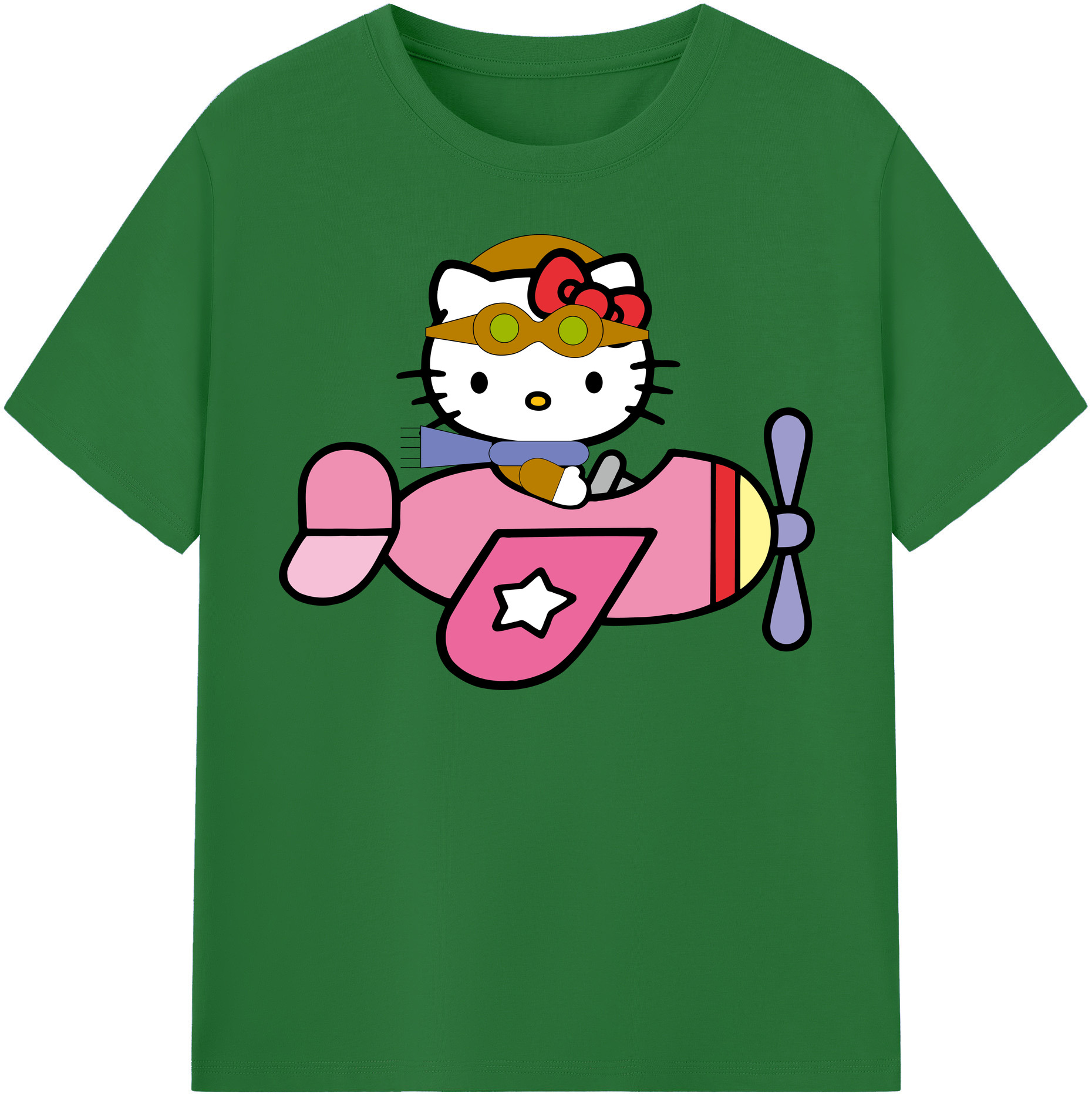 （画像用） Hello Kitty ハローキティ 綿100％半袖Tシャツ（フロントプリント）
