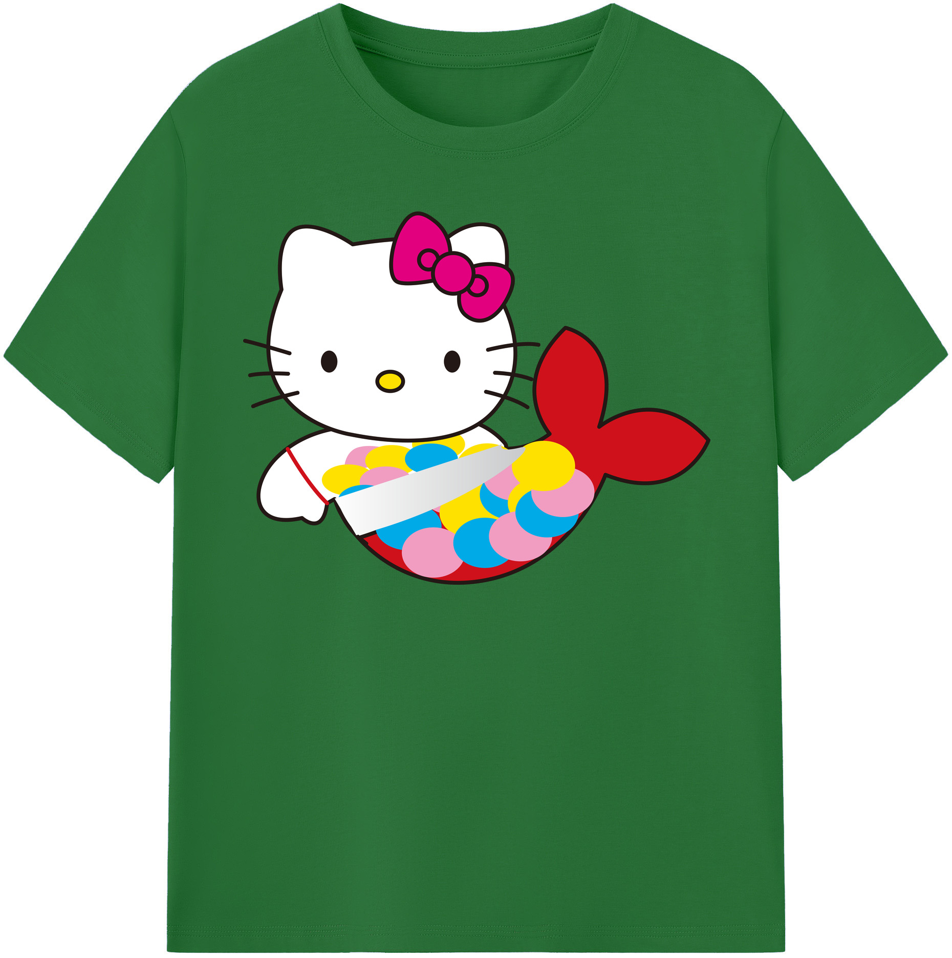 （画像用） Hello Kitty ハローキティ 綿100％半袖Tシャツ（フロントプリント）