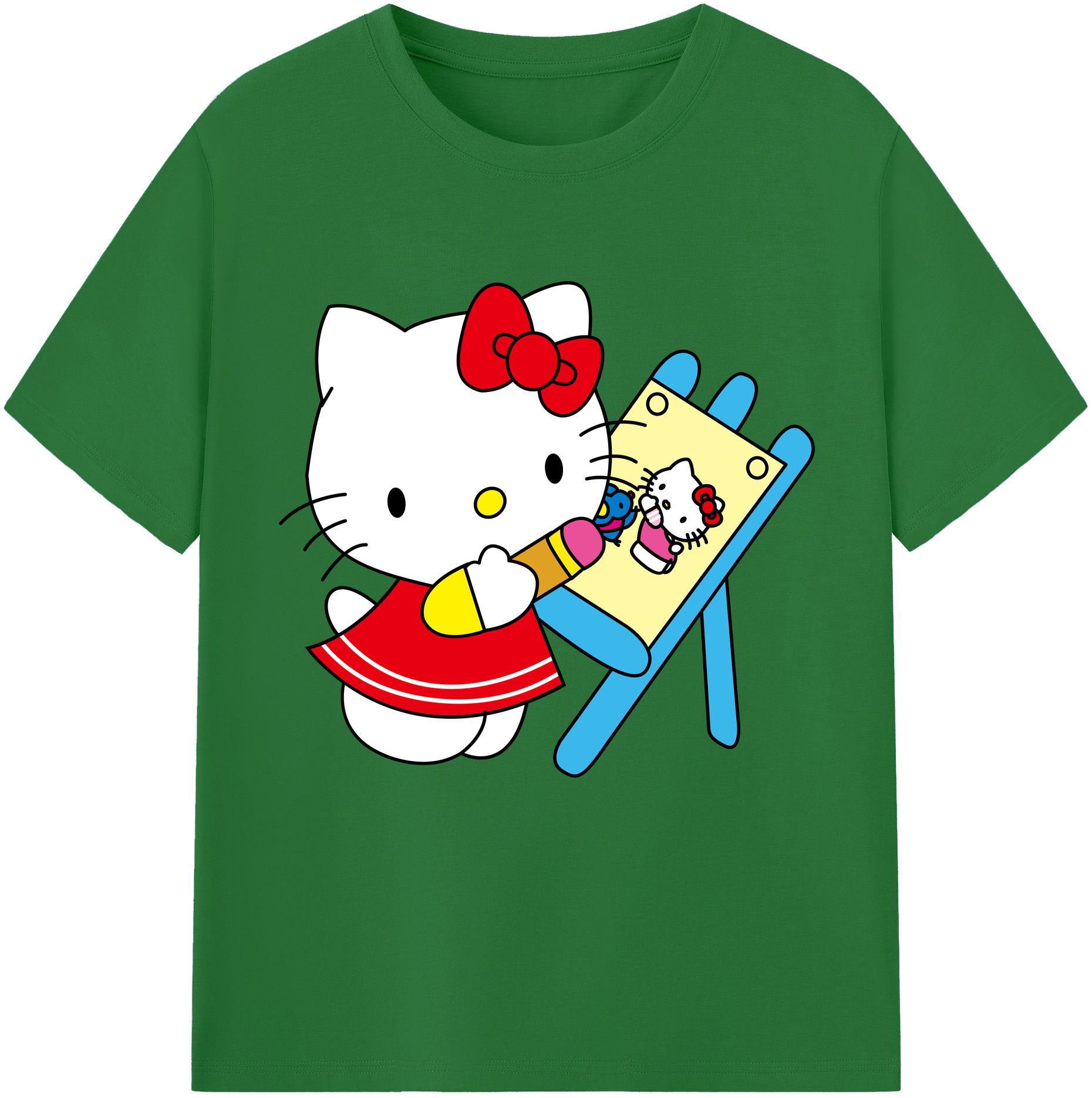 （画像用） Hello Kitty ハローキティ 綿100％半袖Tシャツ（フロントプリント）