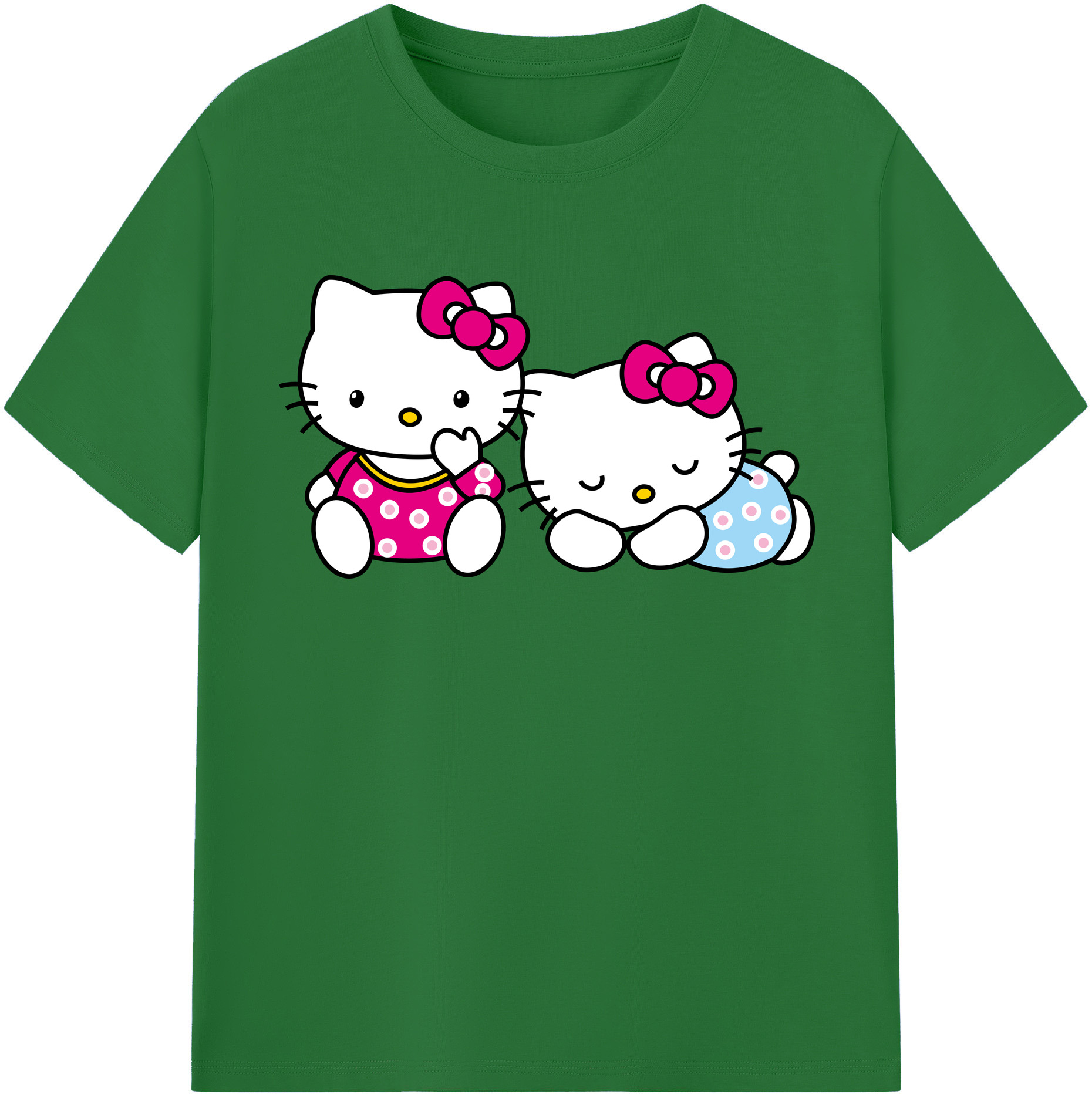（画像用） Hello Kitty ハローキティ 綿100％半袖Tシャツ（フロントプリント）