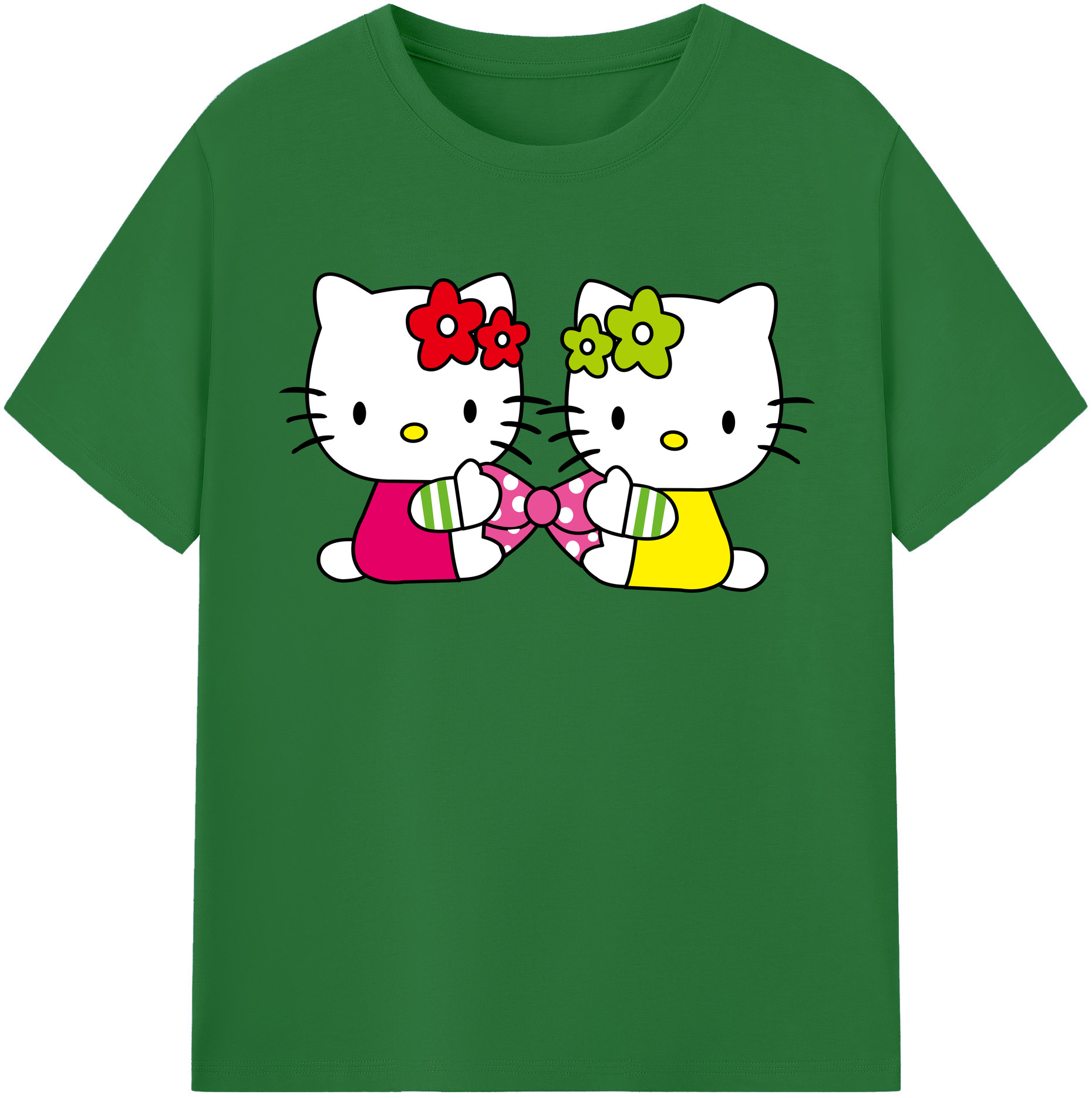 （画像用） Hello Kitty ハローキティ 綿100％半袖Tシャツ（フロントプリント）