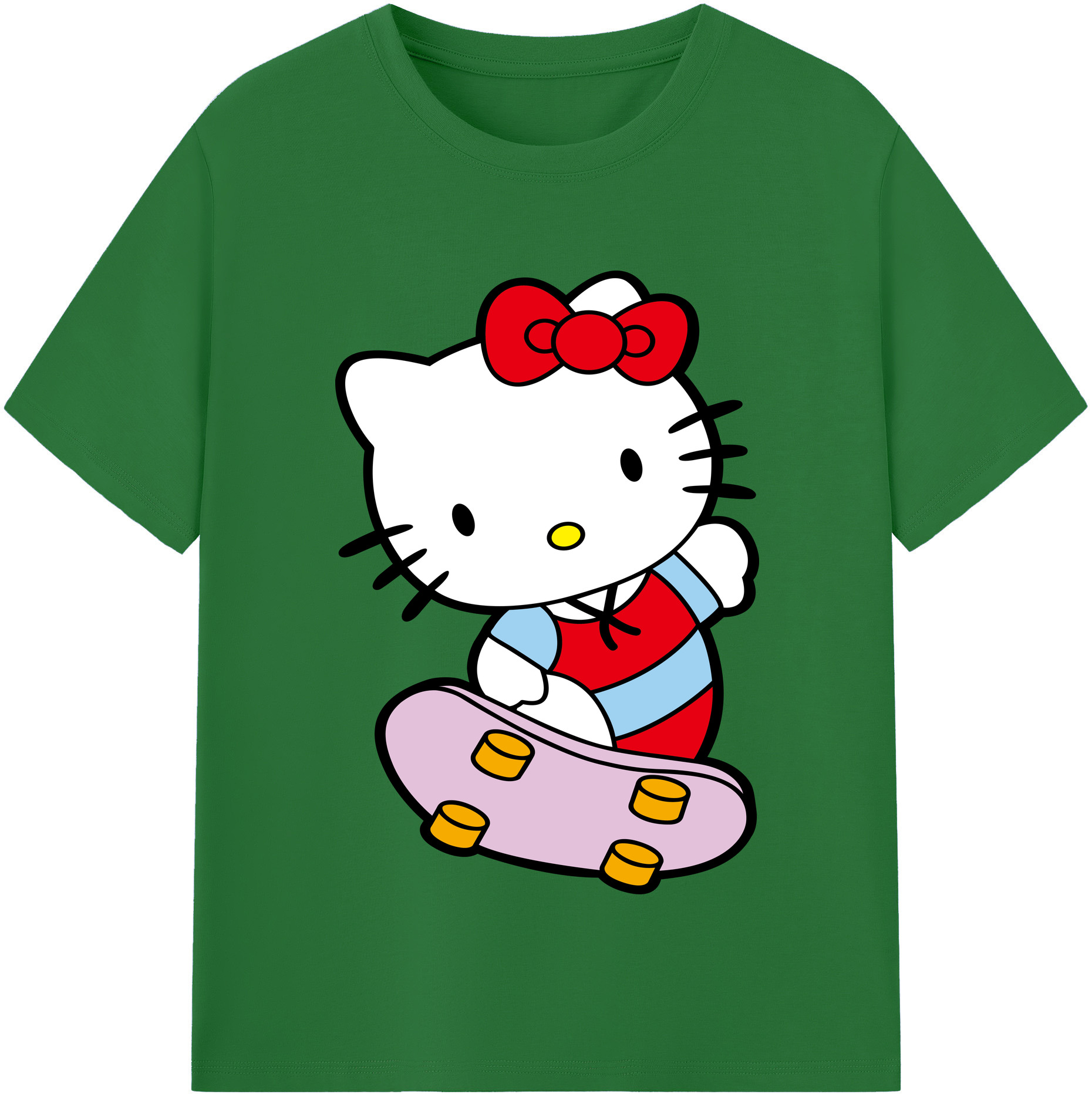 （画像用） Hello Kitty ハローキティ 綿100％半袖Tシャツ（フロントプリント）