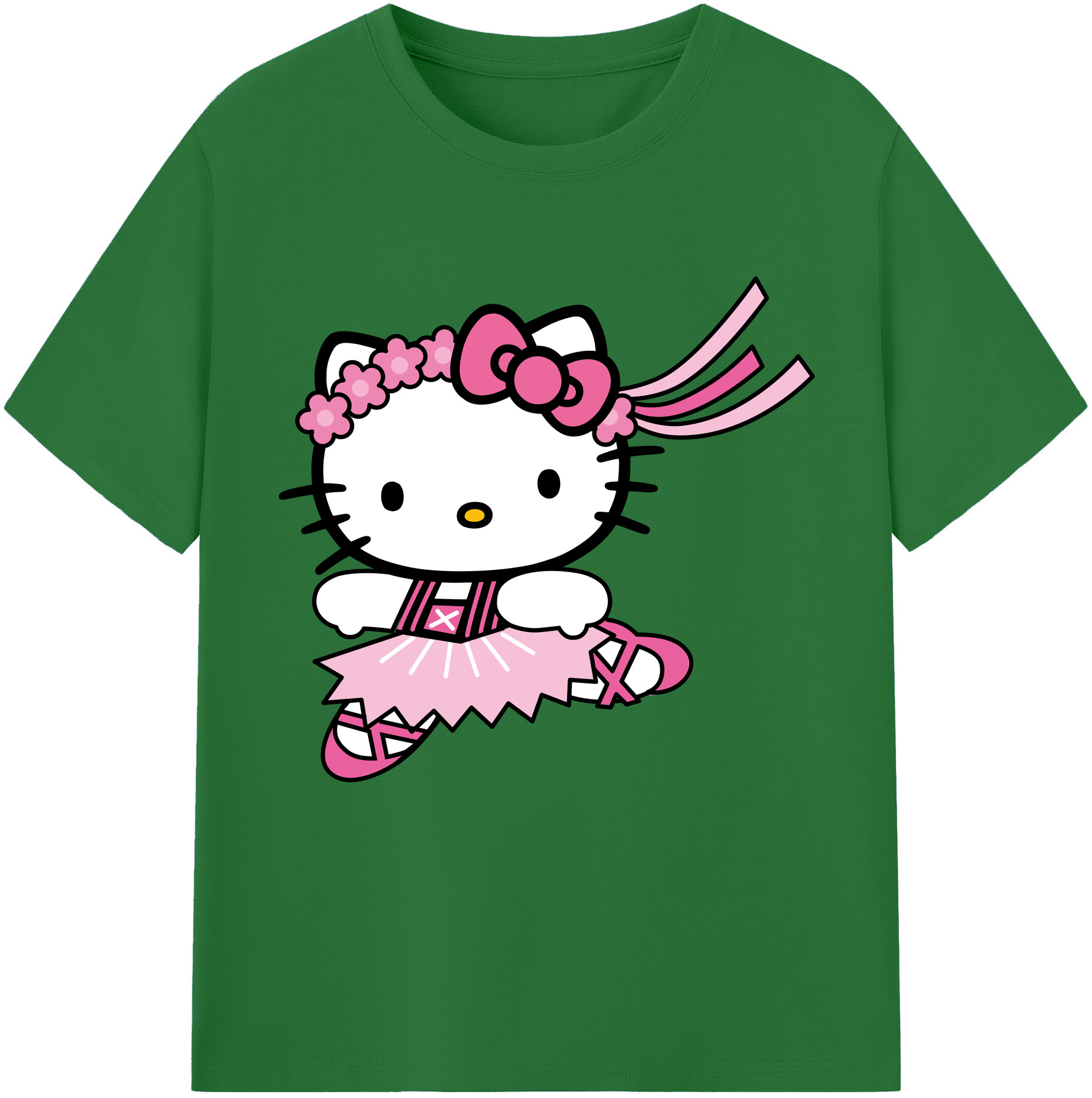（画像用） Hello Kitty ハローキティ 綿100％半袖Tシャツ（フロントプリント）